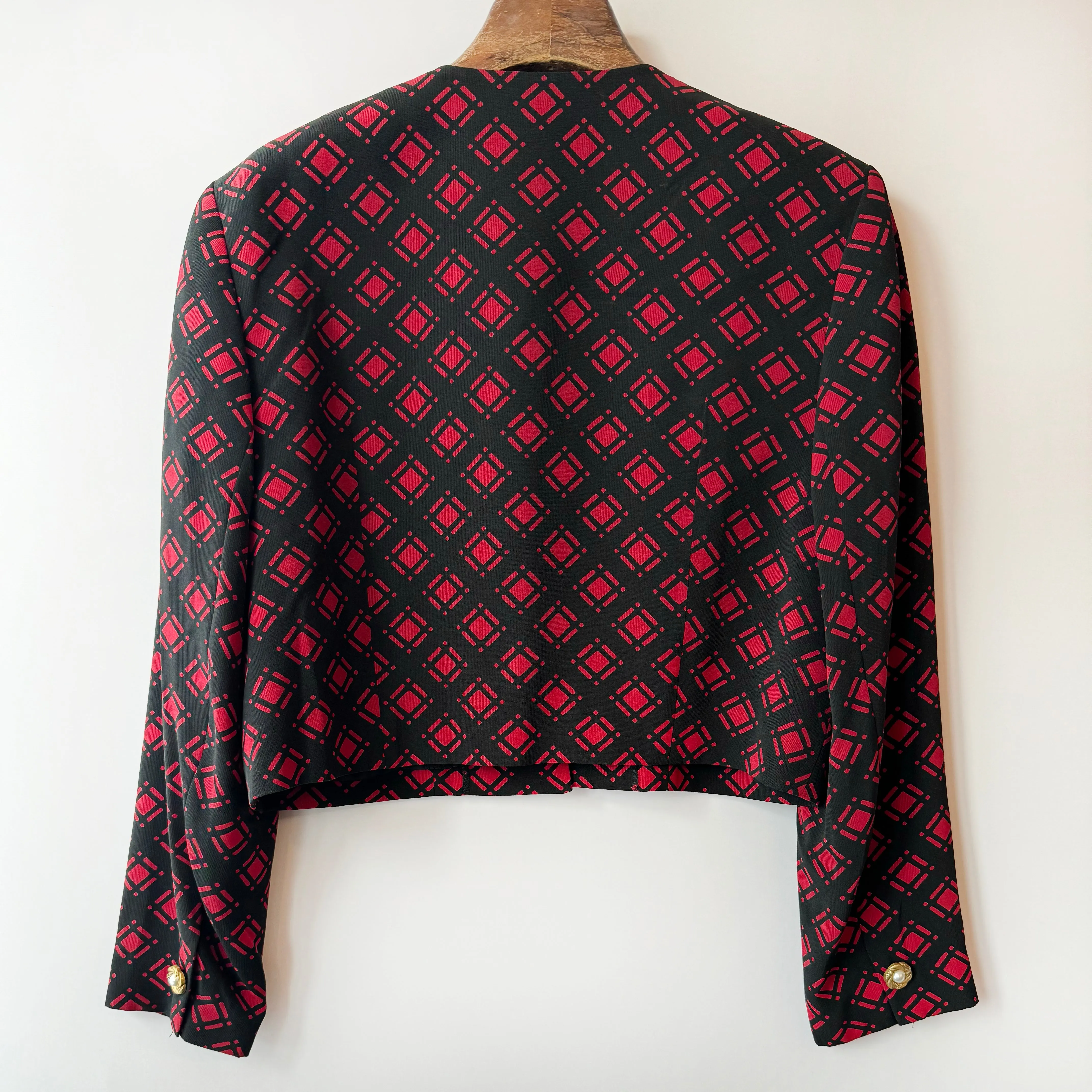 80s Pattern Cropped Jacket