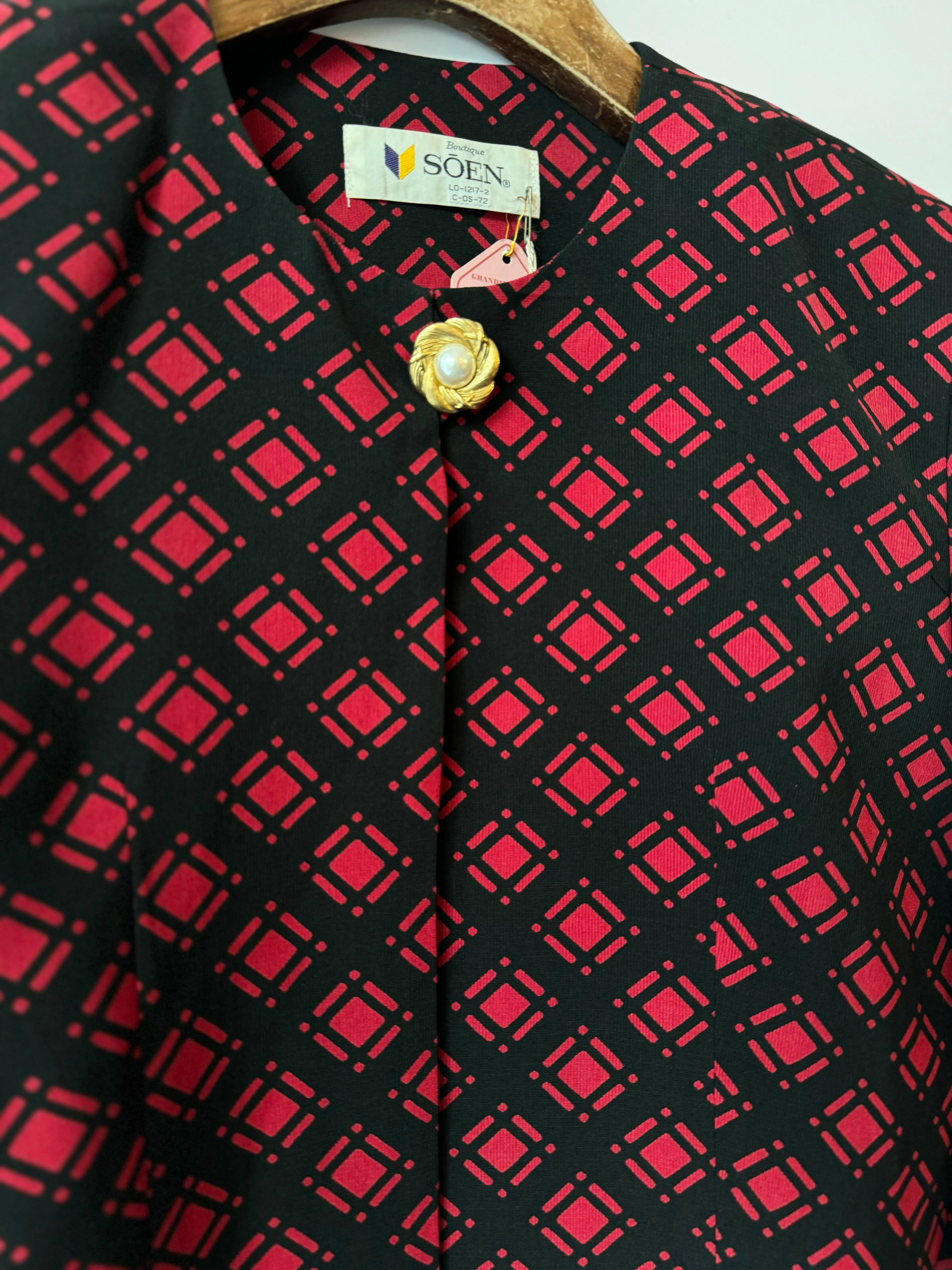 80s Pattern Cropped Jacket