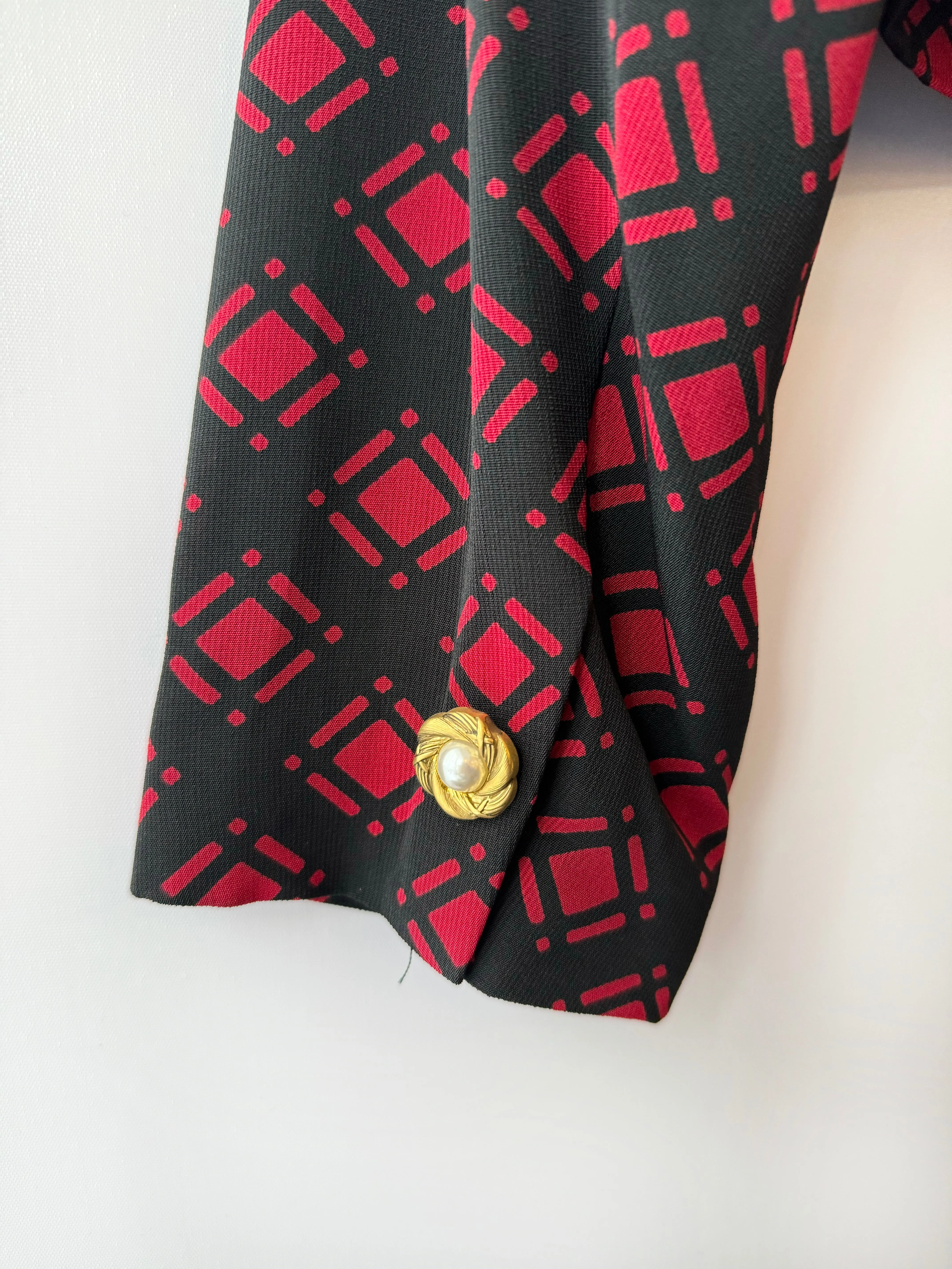 80s Pattern Cropped Jacket