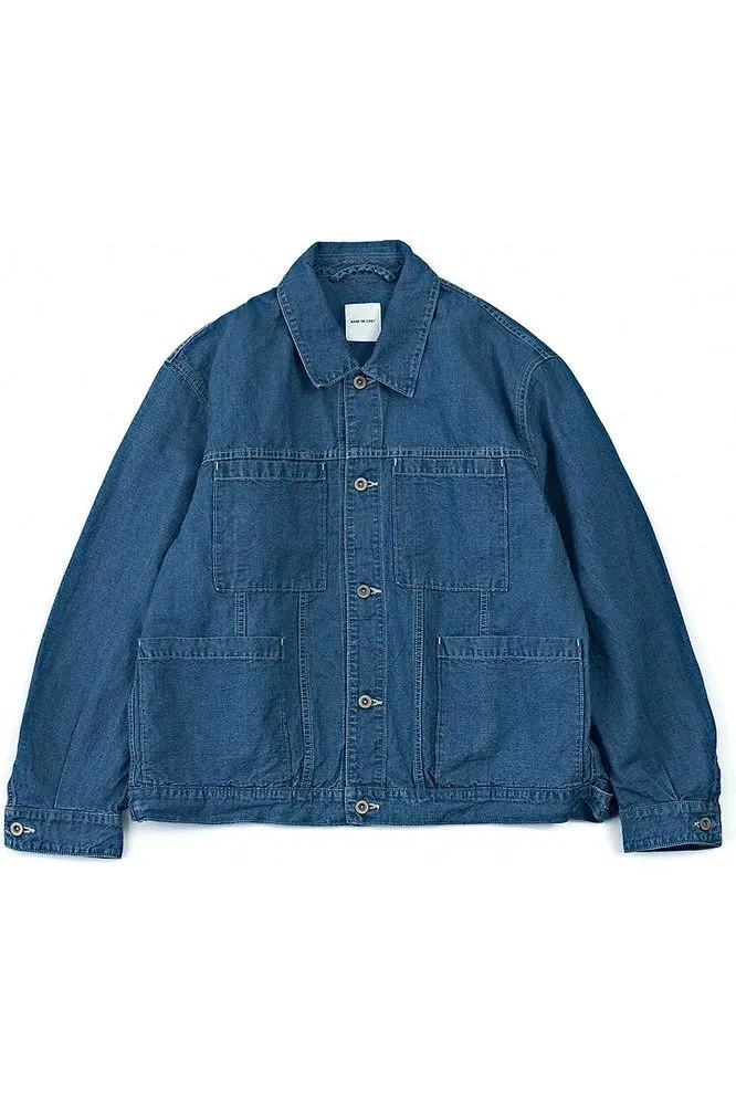 9 Oz Canvas Denim Short Jacket - Denim Blue