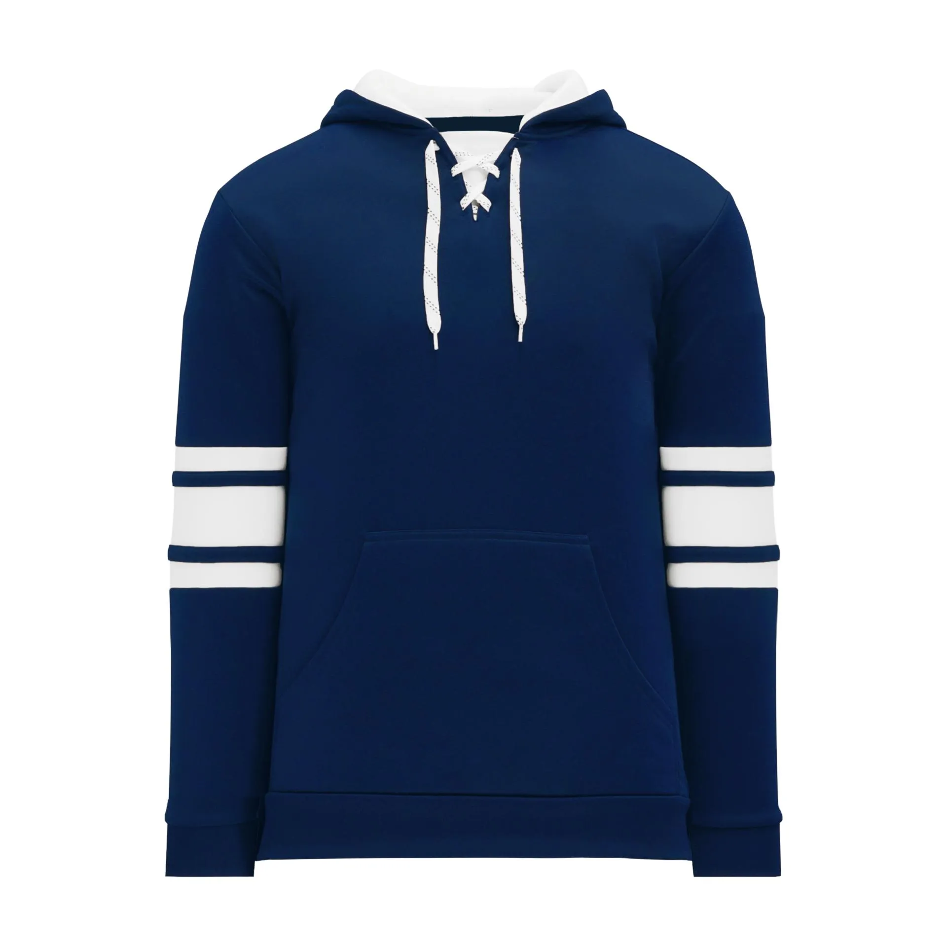 A1845-216 Navy/White Blank Hoodie Sweatshirt