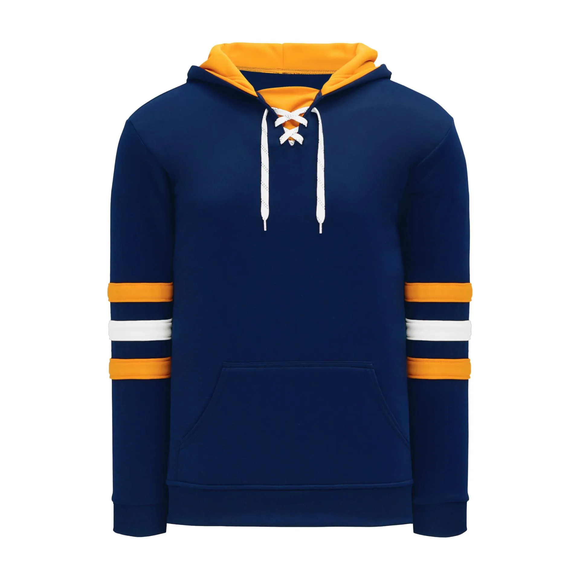 A1845-460 Navy/Gold/White Blank Hoodie Sweatshirt