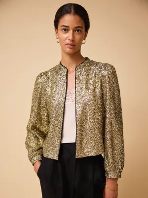 Amira Sequin Jacket 0 Gold