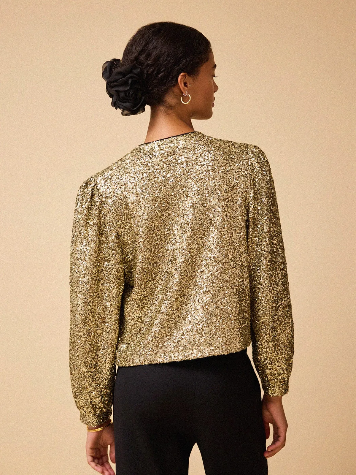 Amira Sequin Jacket 0 Gold