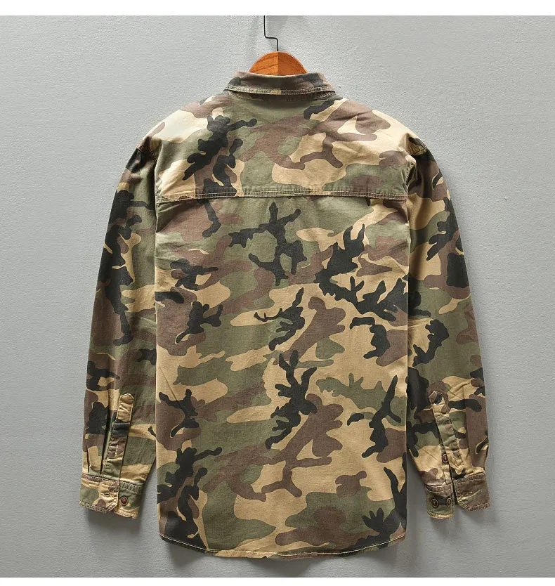 Angelo Ricci™ American Trendy Camo Multi Pocket Cargo Shirt