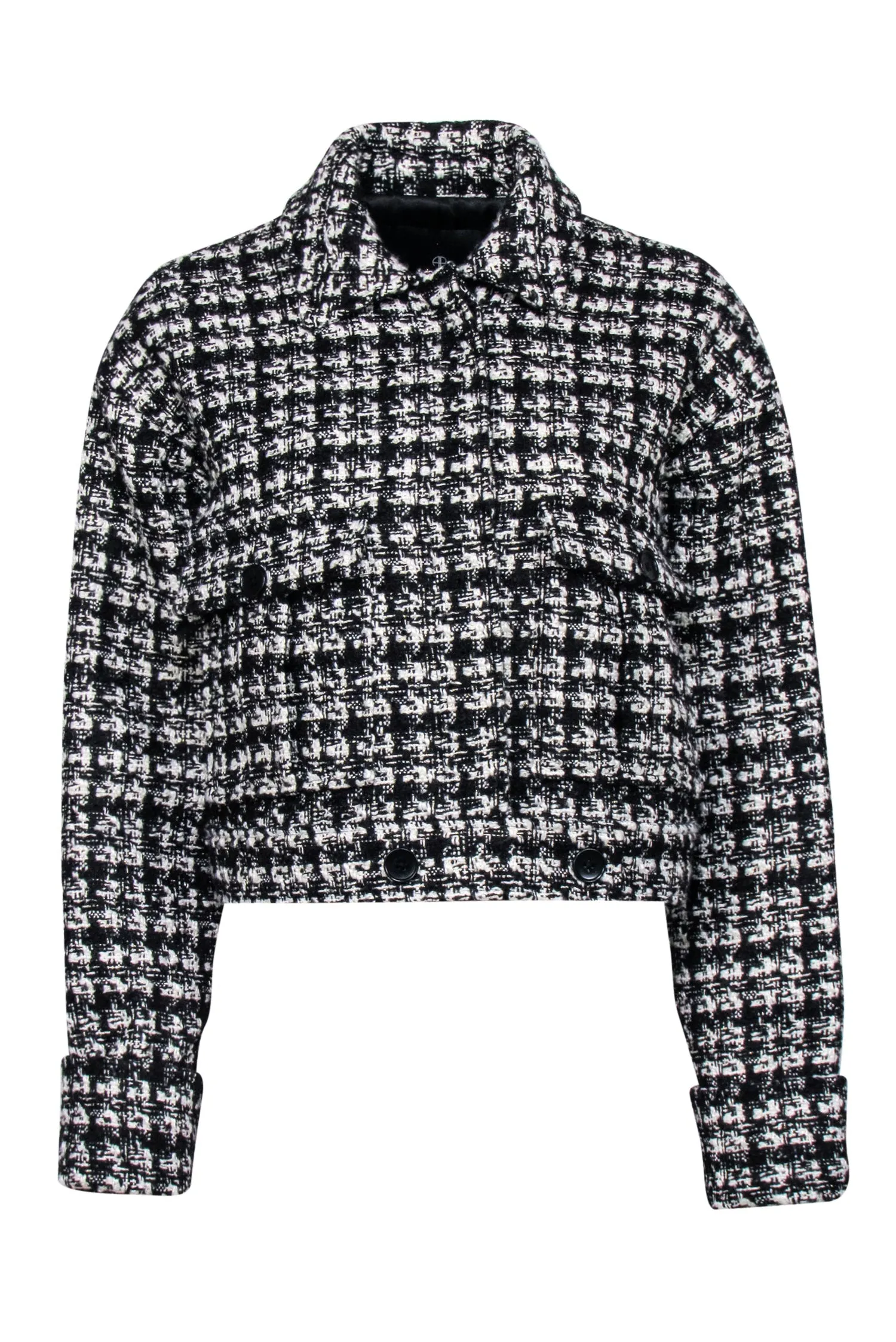 Anine Bing - Black & Cream Tweed Cropped "Adriana" Jacket Sz XS
