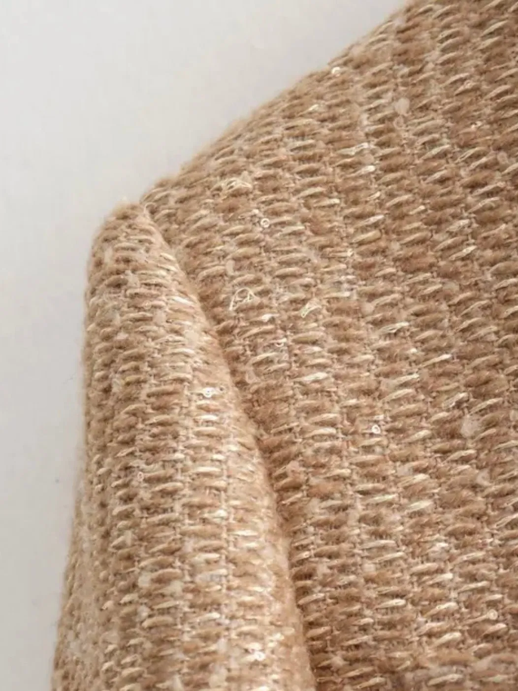 Beige crop top tweed jacket