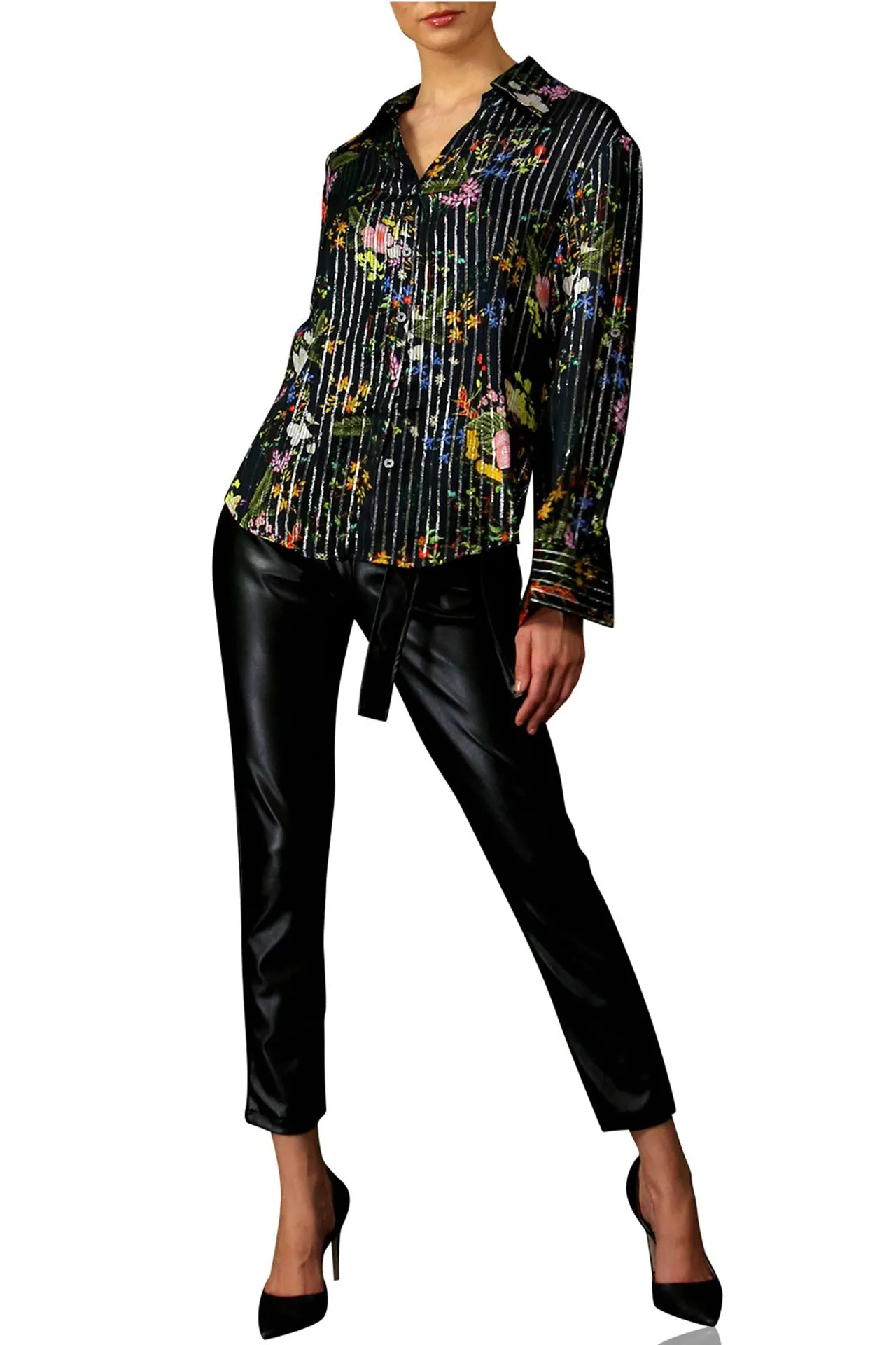 Bird Print Shirt Womens