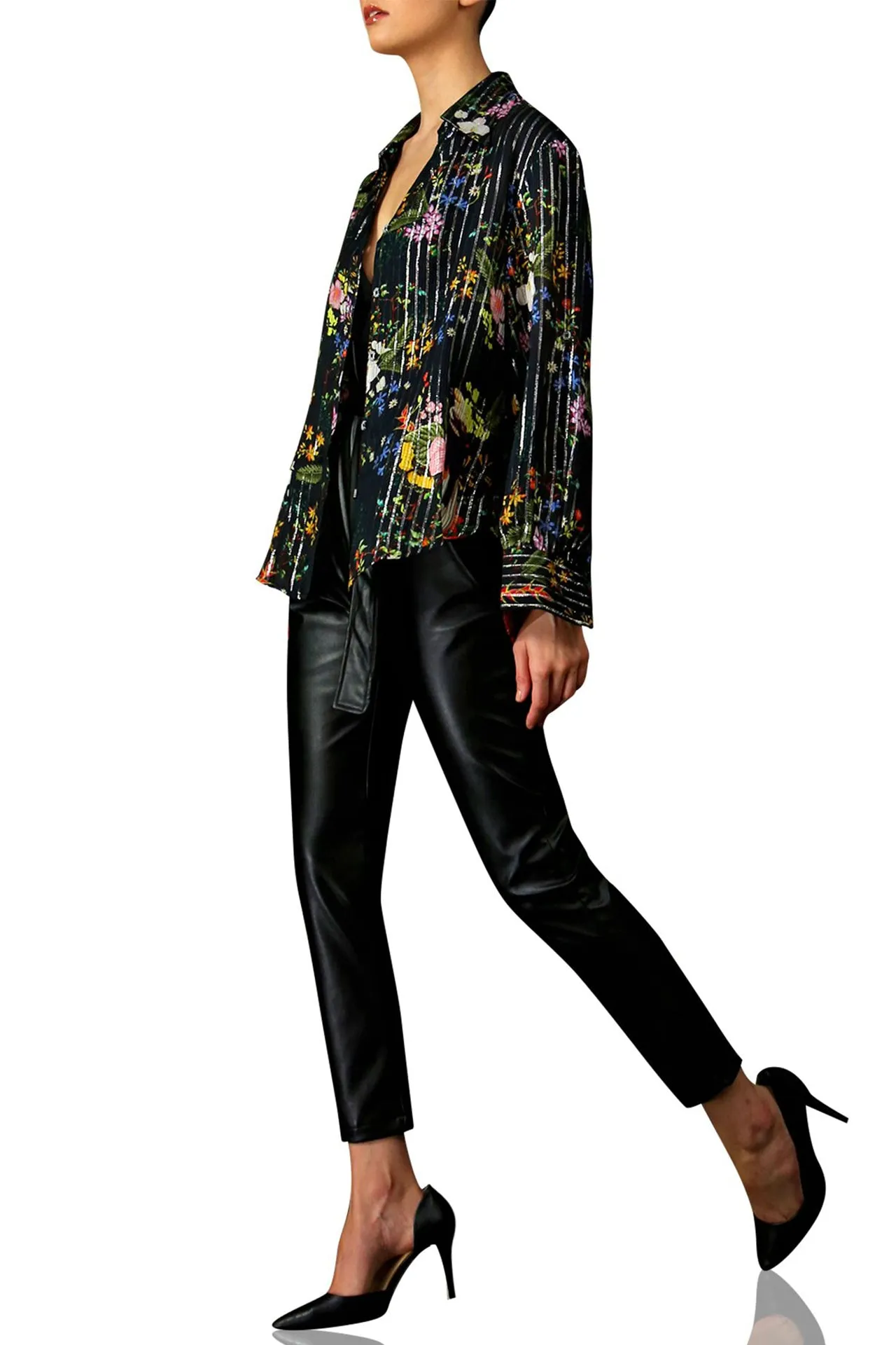 Bird Print Shirt Womens