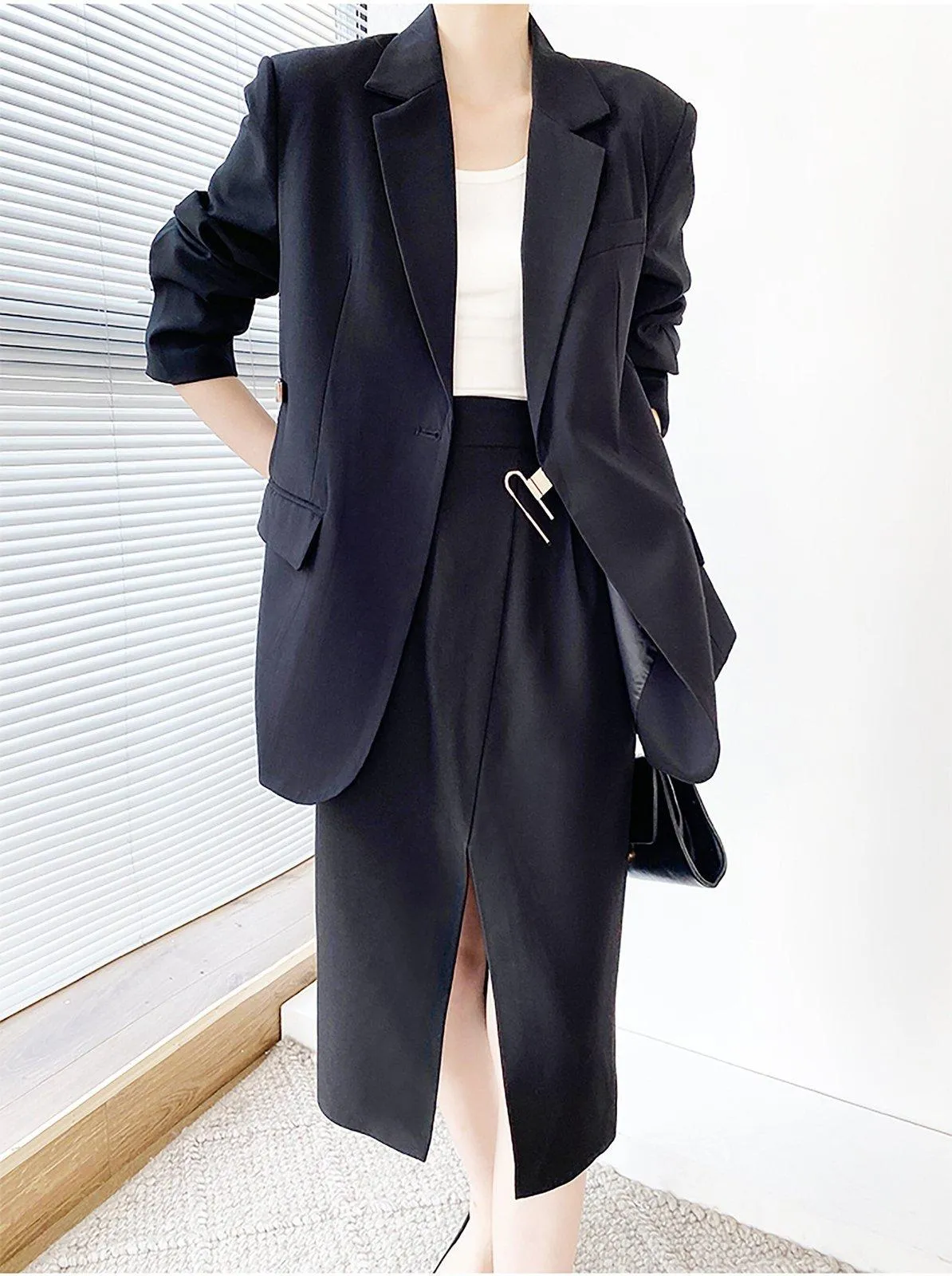 Black Metal Loop Blazer