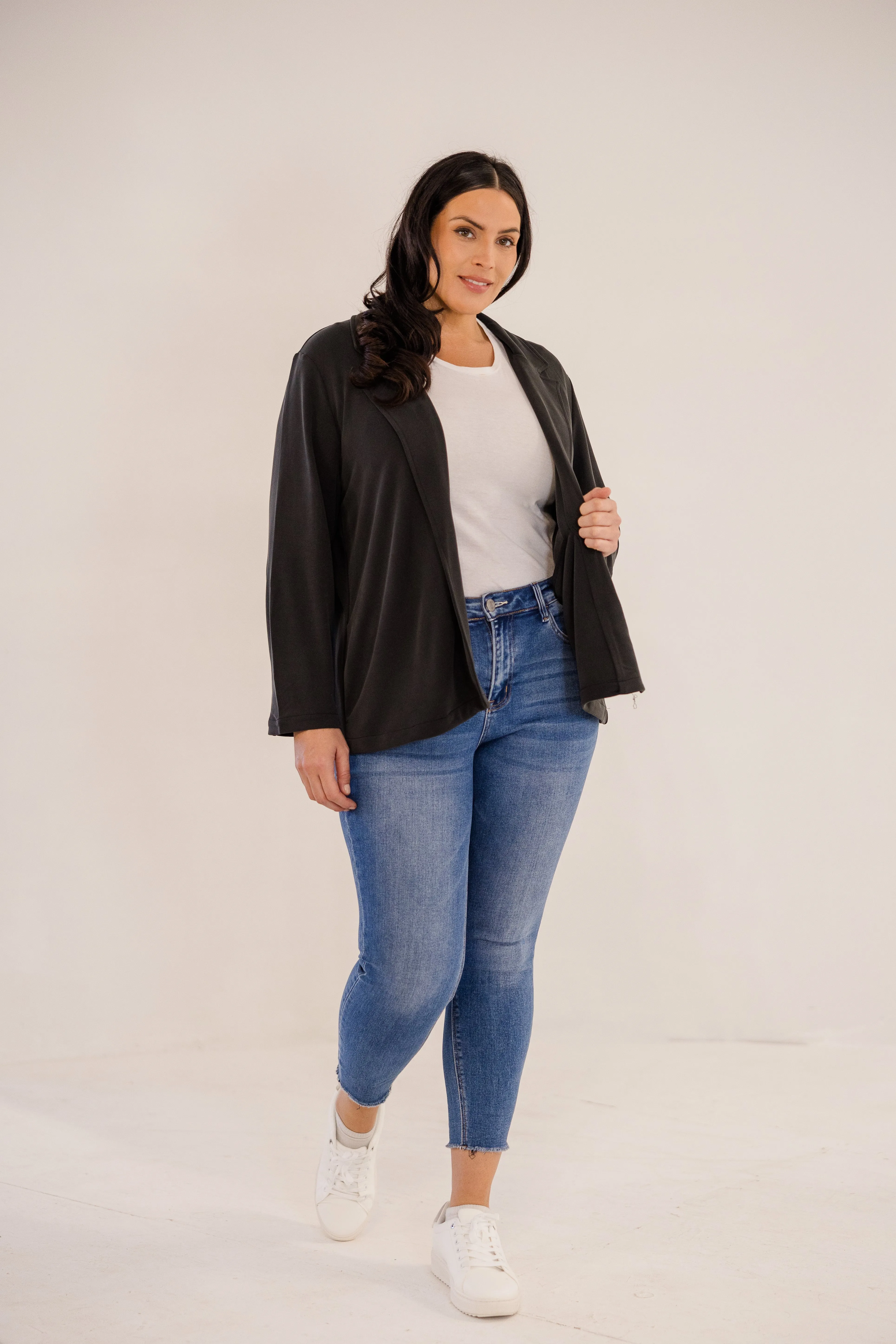 Bleecker Collar Knit Jacket, Black