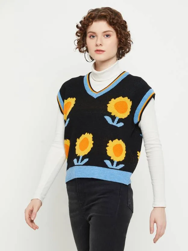 Chic Floral Elegance Sweater