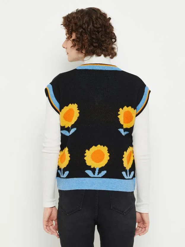 Chic Floral Elegance Sweater