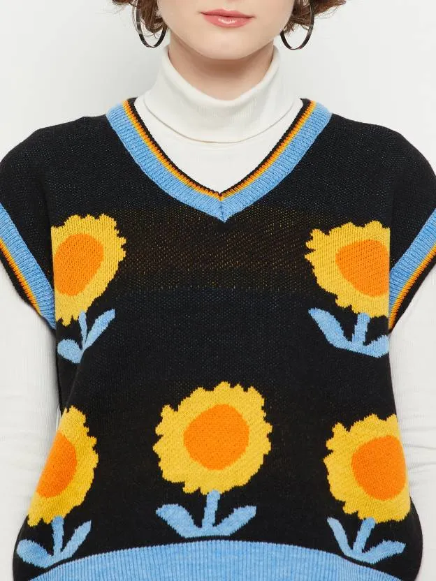 Chic Floral Elegance Sweater