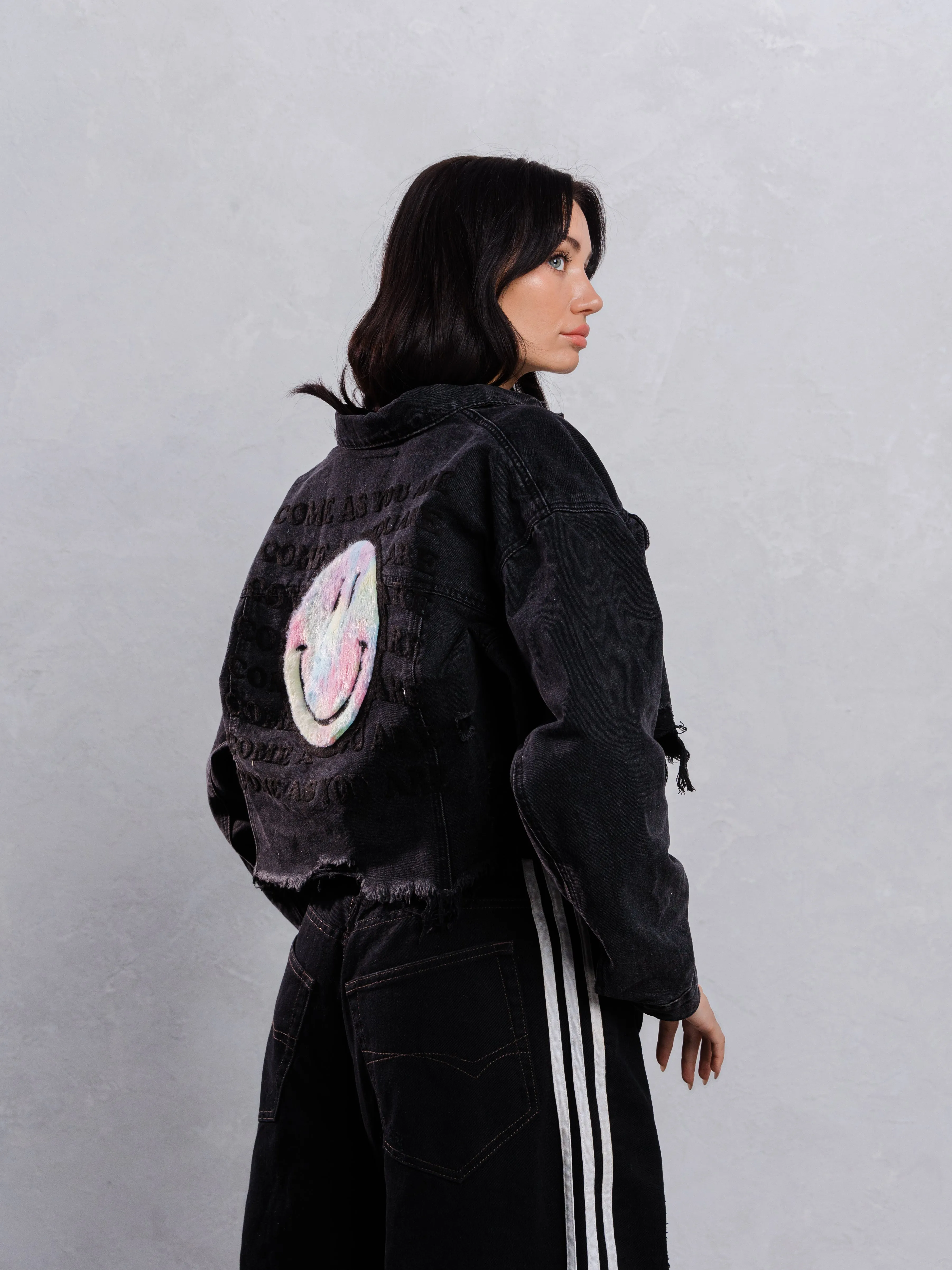 COME AS YOU ARE Crop Denim Jacket