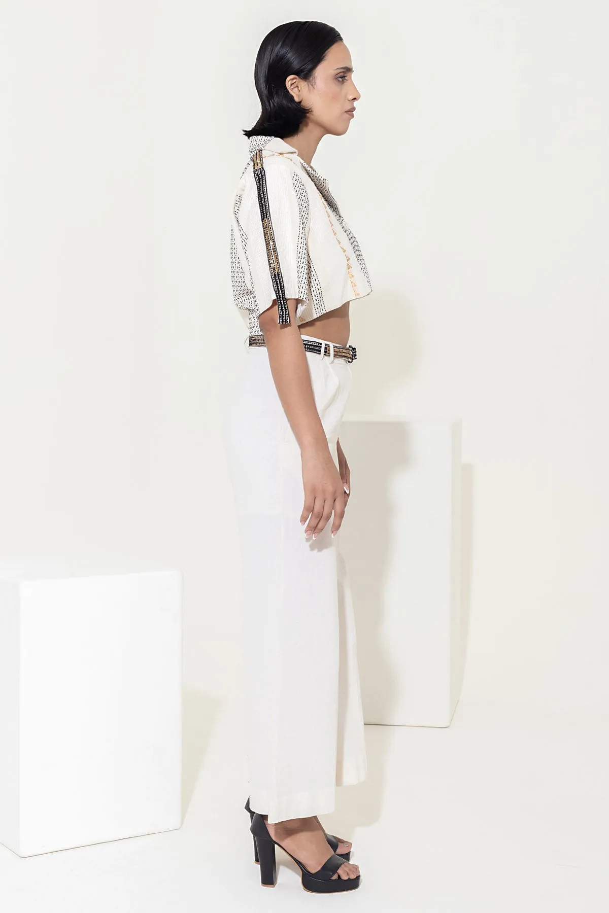 Cotton Ivory Cropped Jacket
