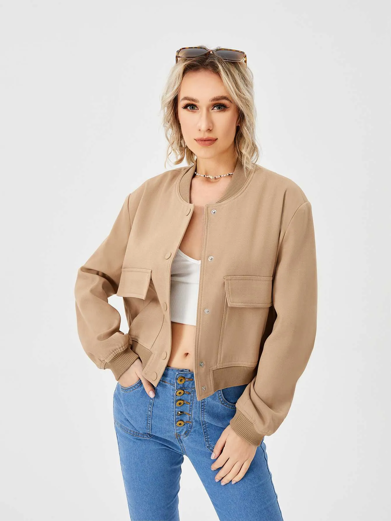 Cropped Bomber Jacket