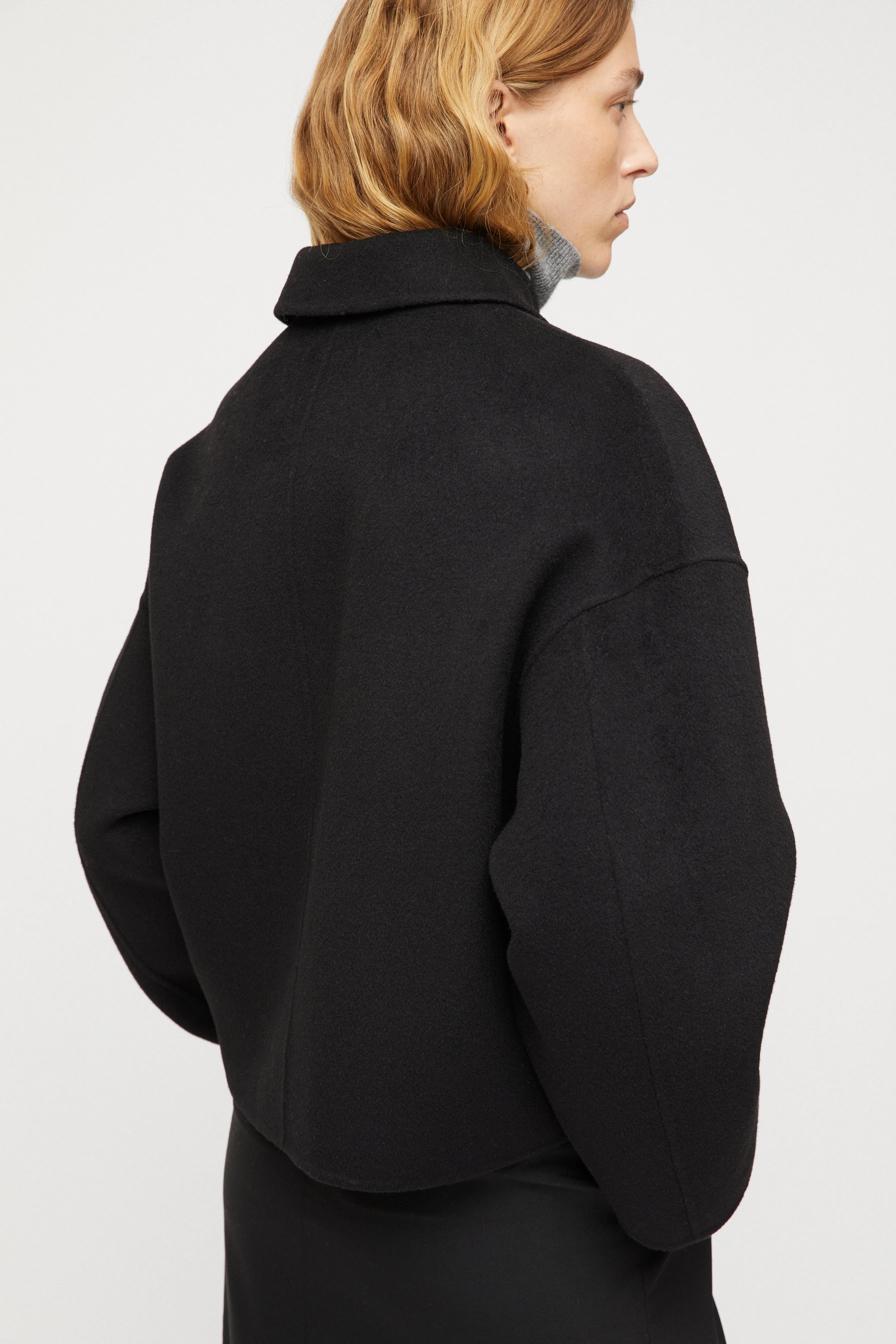 Cropped Double Jacket - Jet Black