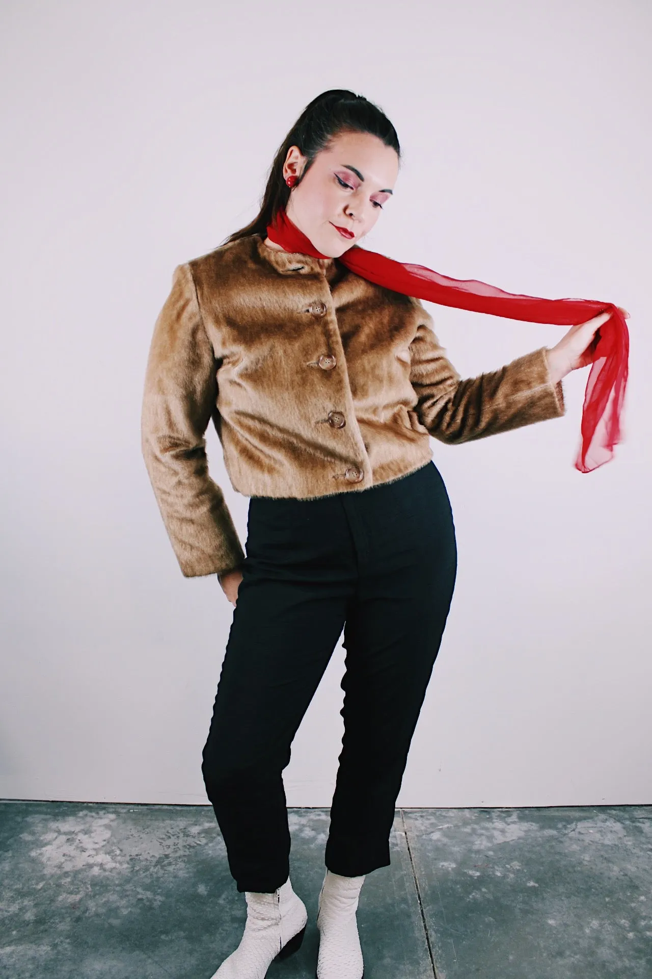 Cropped Faux Fur Jacket