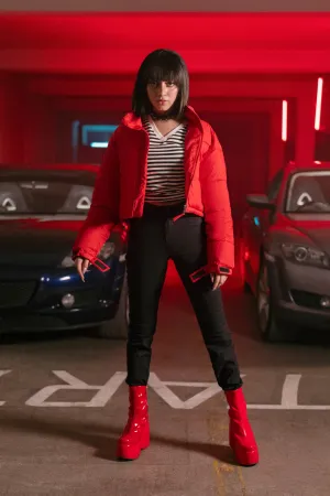 Cropped Puffer Red
