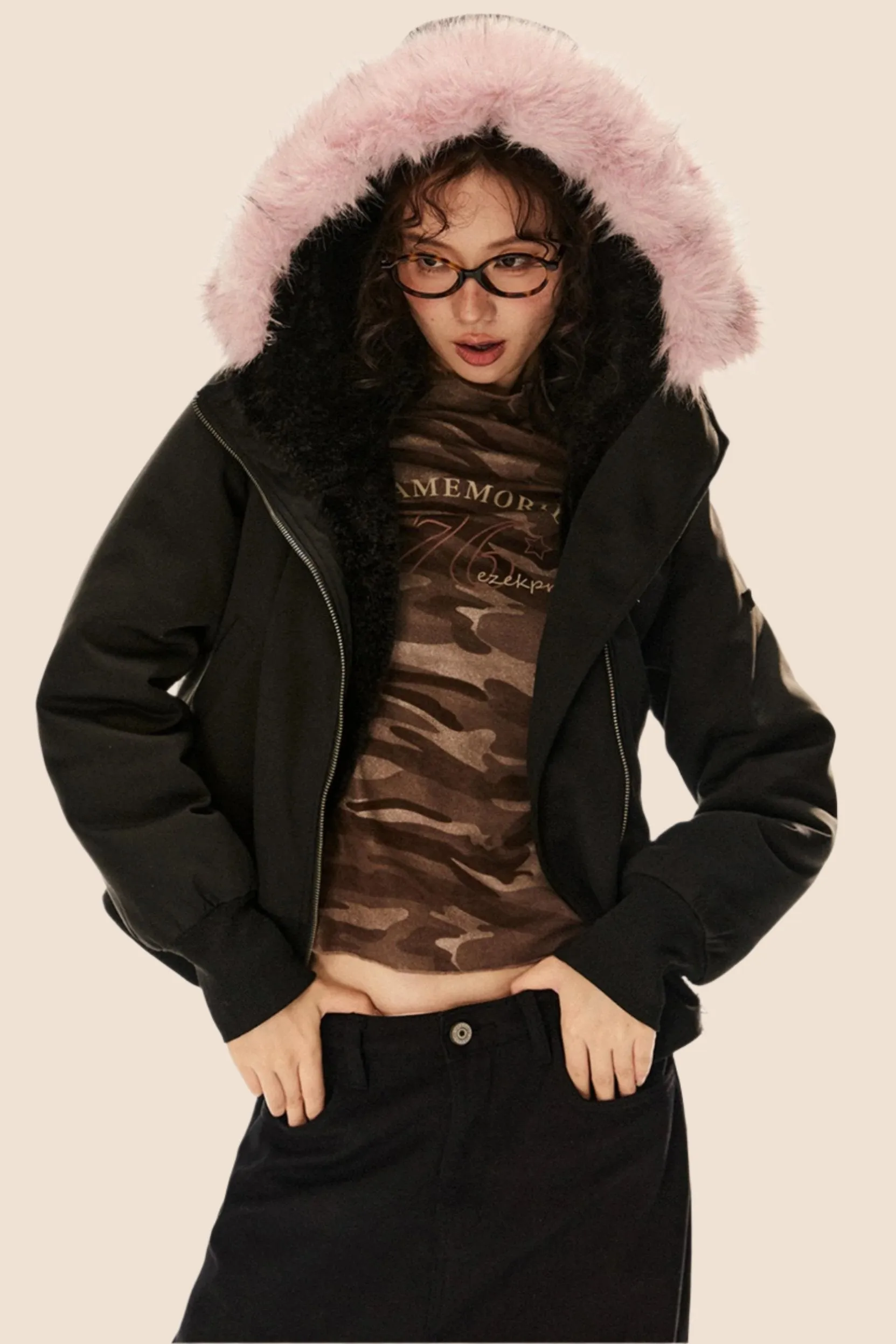 Cropped Retro Hooded Jacket