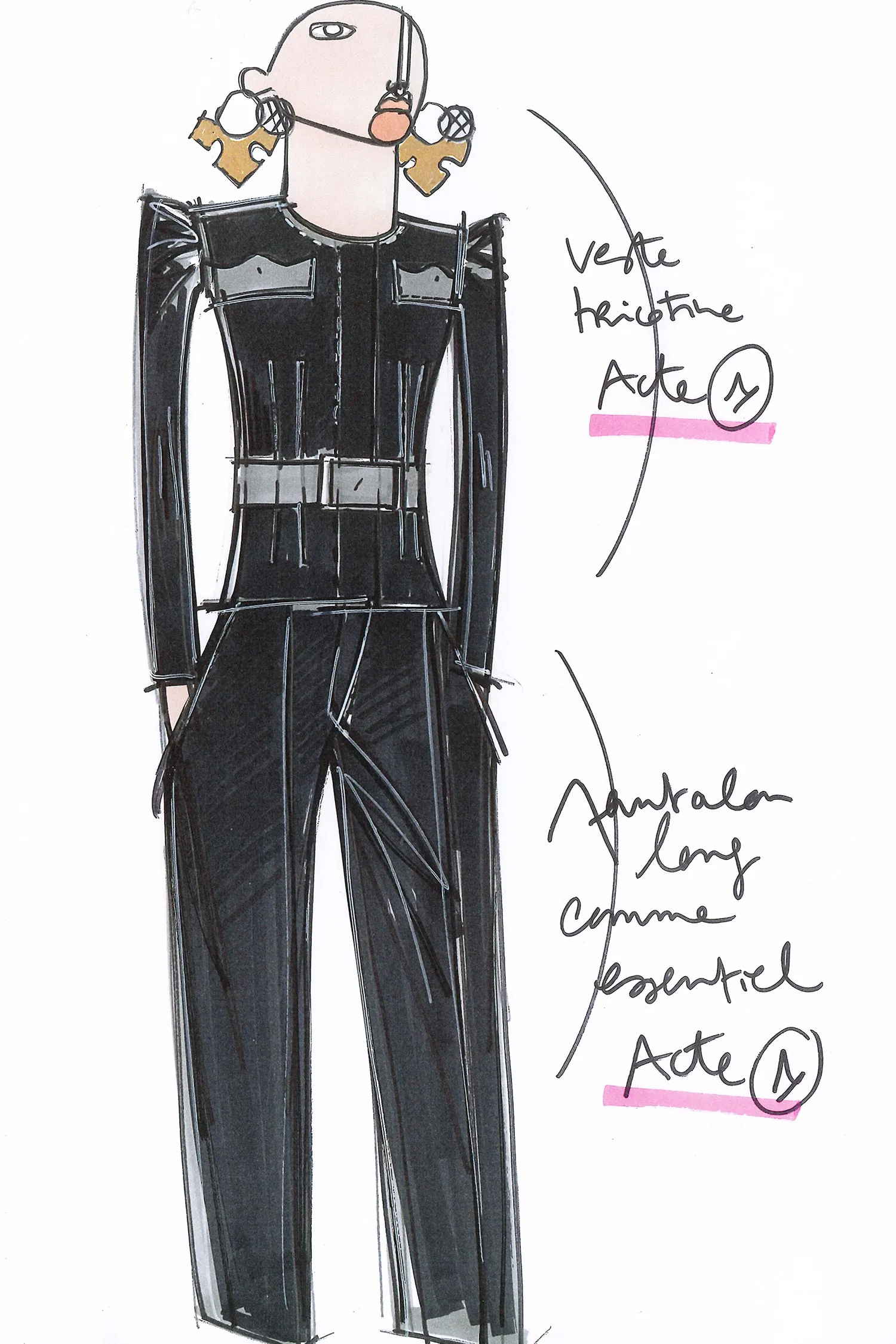 Cropped tricotine wool jacket