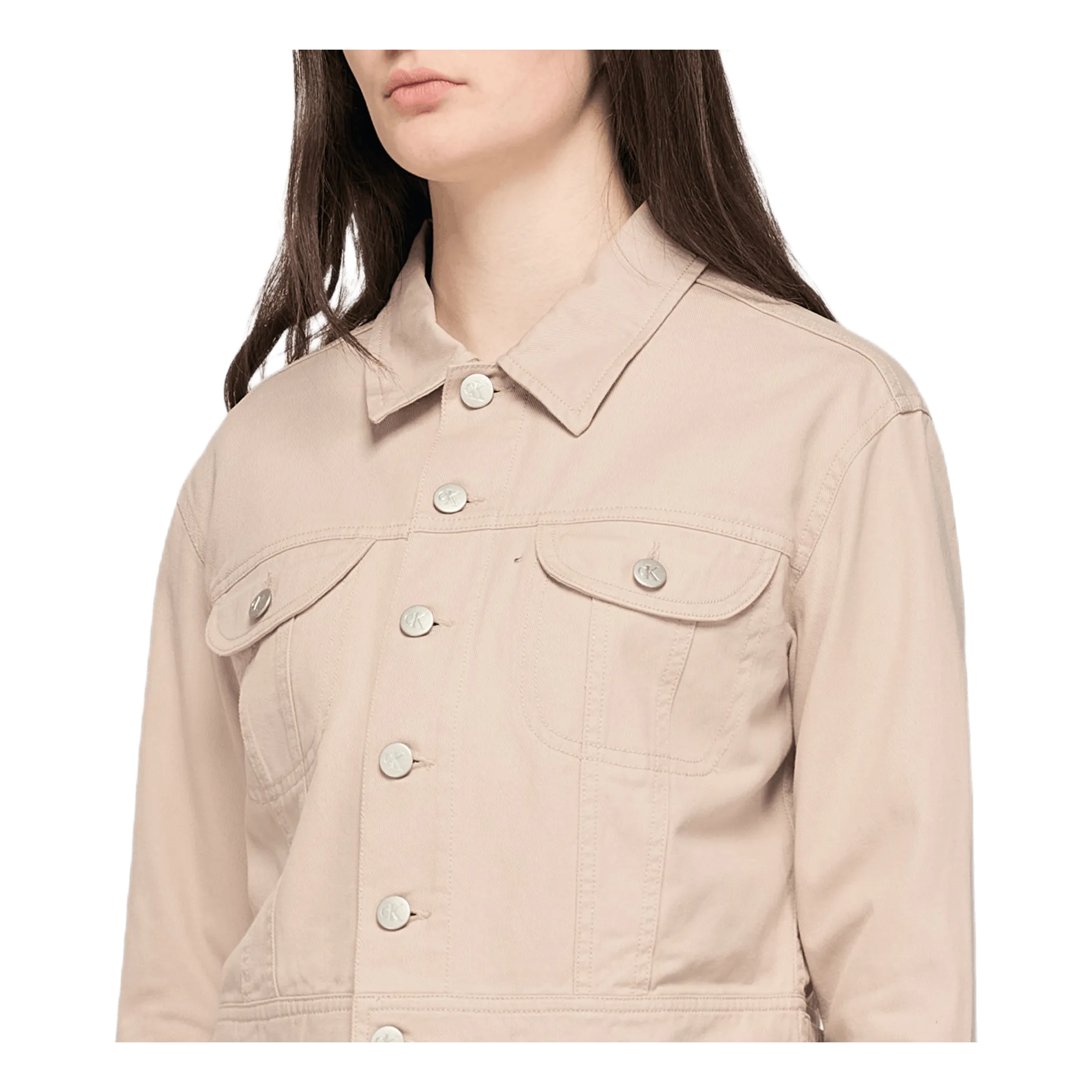 Cropped Twill Jacket Gray