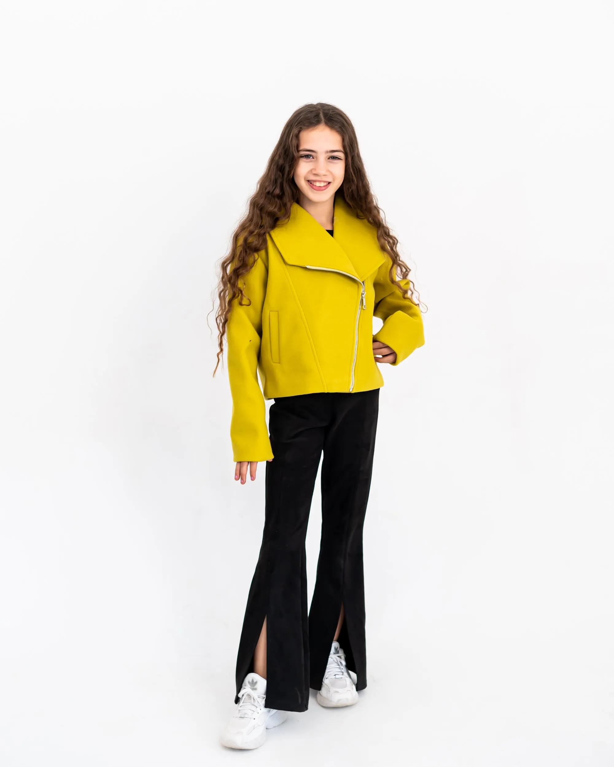 CROPPED WOOL JACKET -YELLOW