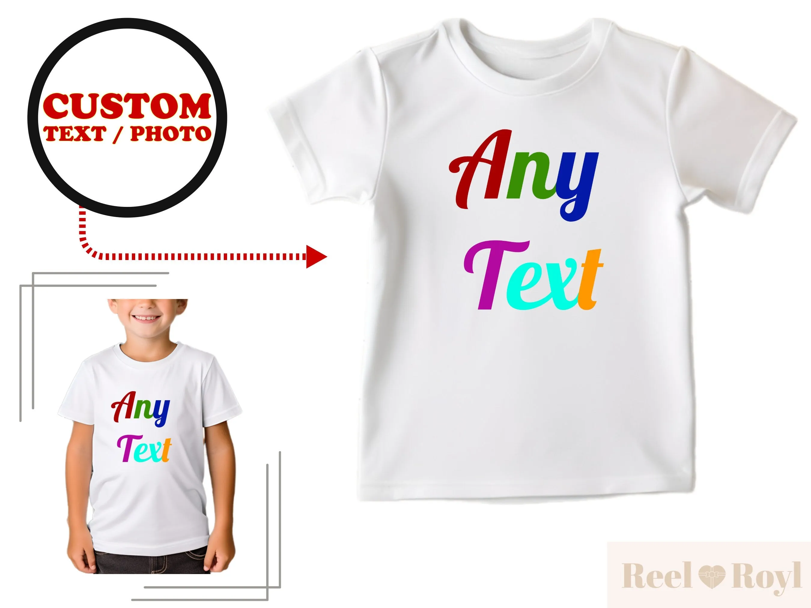 Custom Text Kids T-Shirt Gift For Kids Personalized Kids Shirt