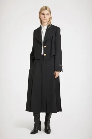 Cut-out cropped jacket in technical wool twill