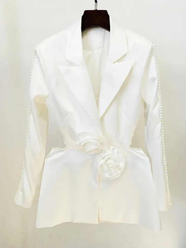 Designer high class pearly long sleeve Blazer and pants separately
