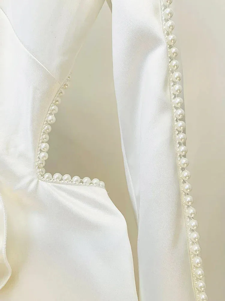 Designer high class pearly long sleeve Blazer and pants separately