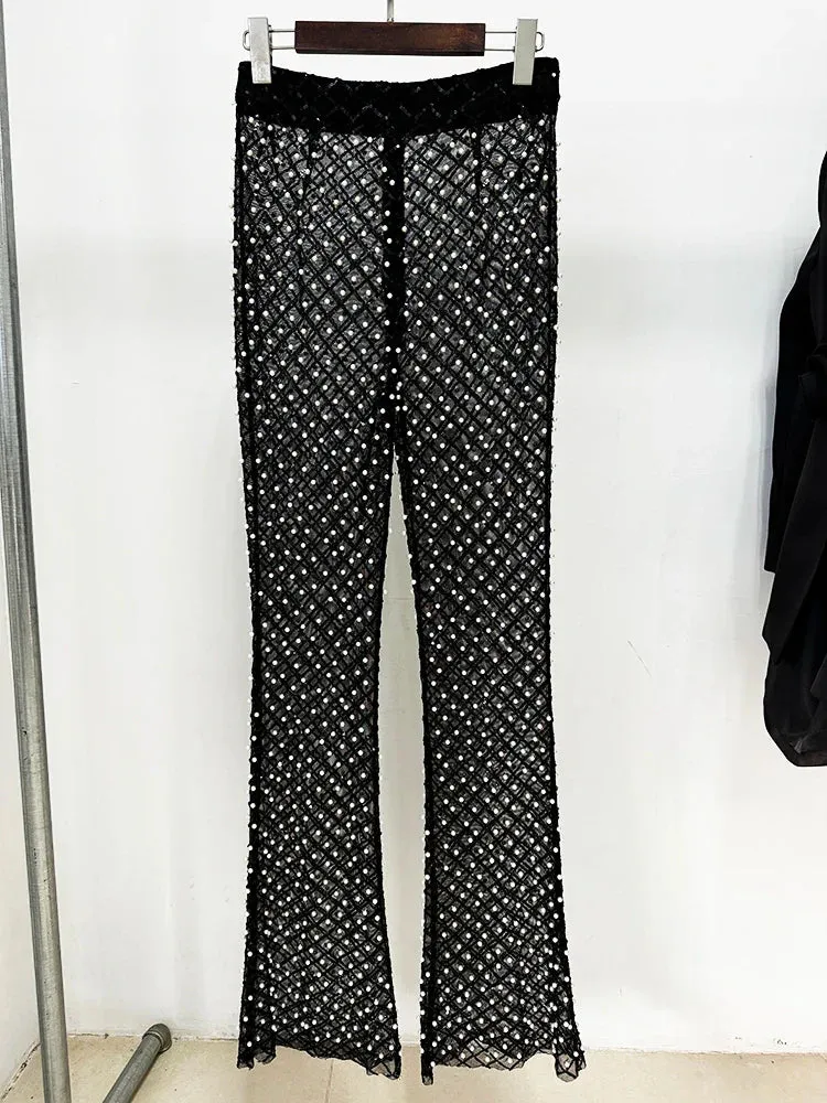 Designer high class pearly long sleeve Blazer and pants separately