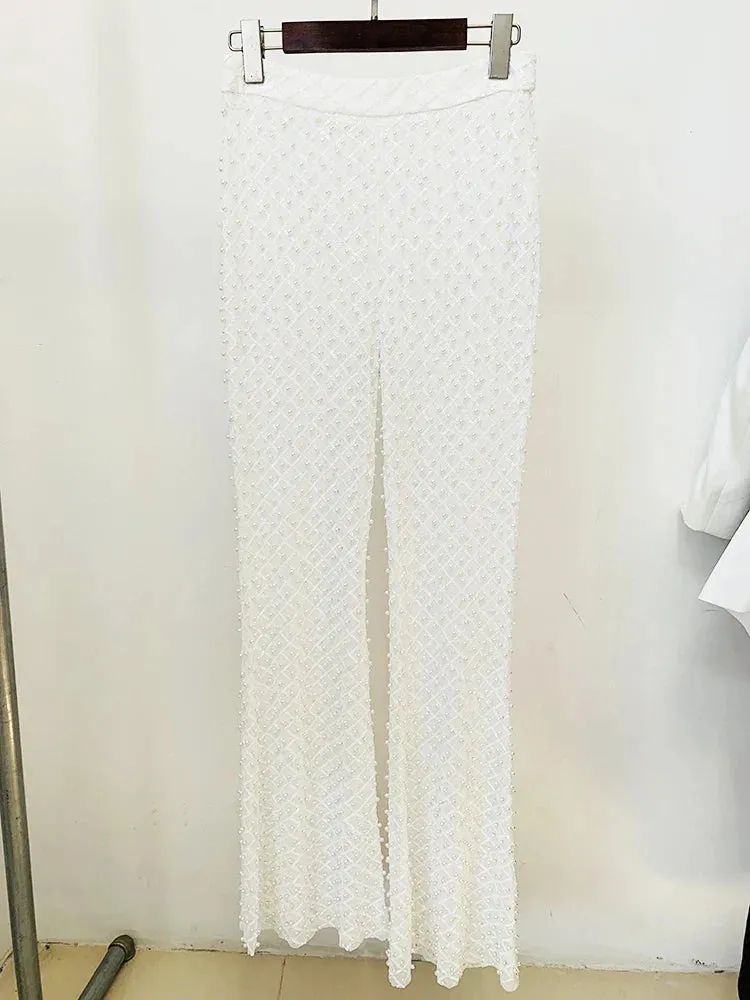 Designer high class pearly long sleeve Blazer and pants separately