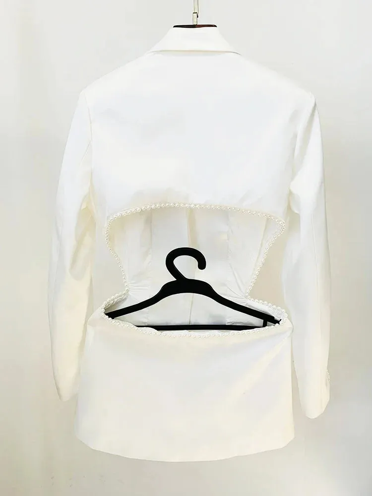 Designer high class pearly long sleeve Blazer and pants separately