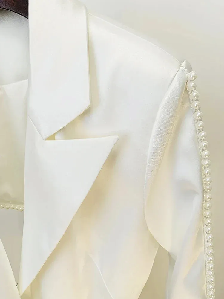 Designer high class pearly long sleeve Blazer and pants separately