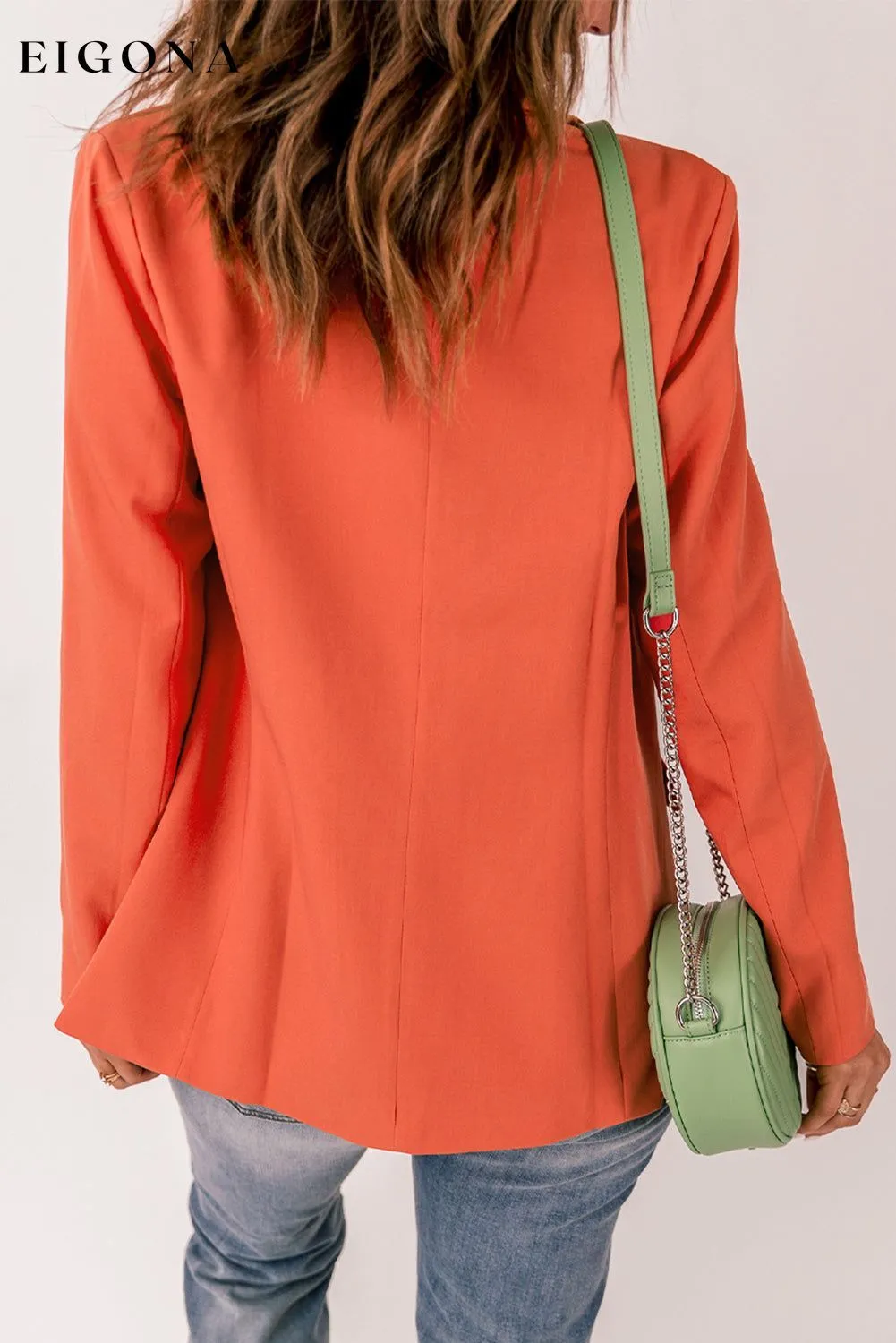 Double Take One-Button Padded-Shoulder Blazer