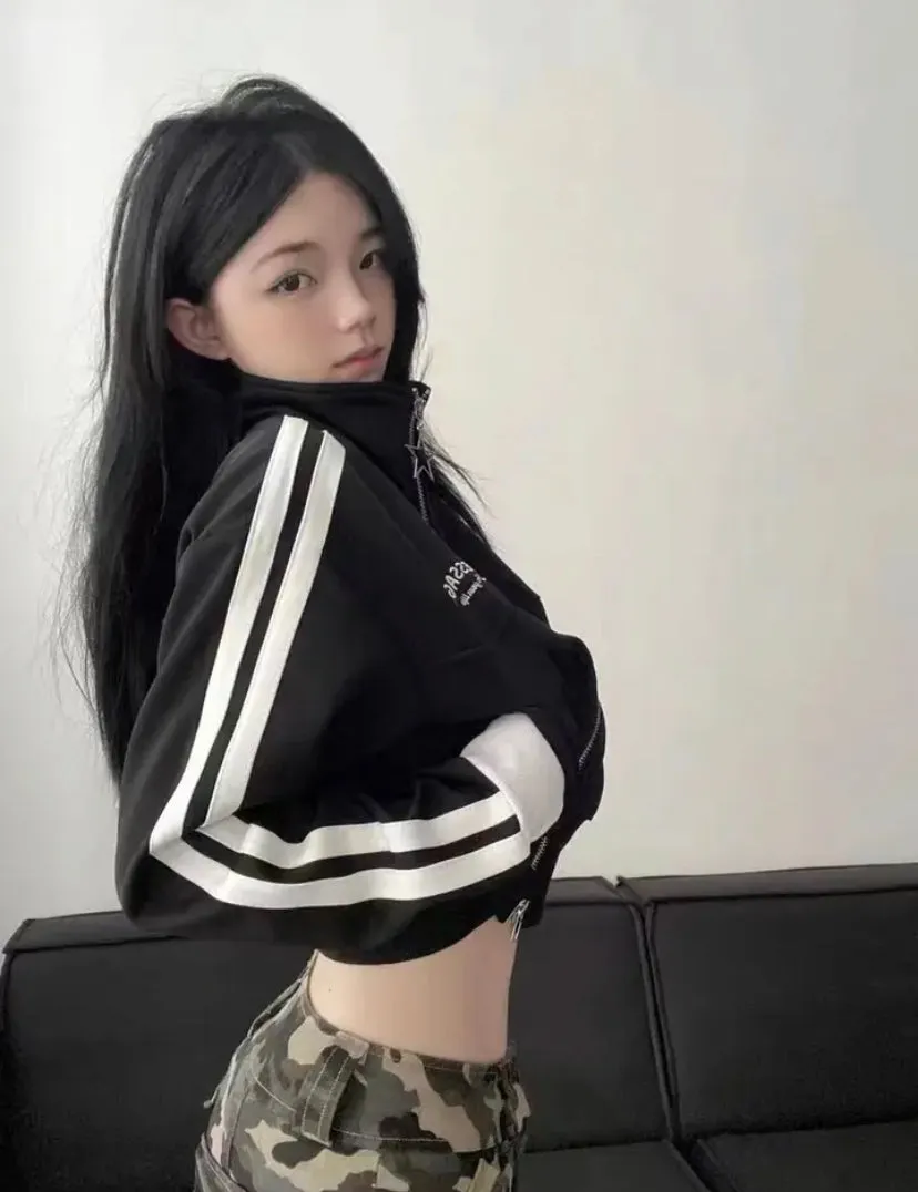 Double Zip Up Cropped Jacket