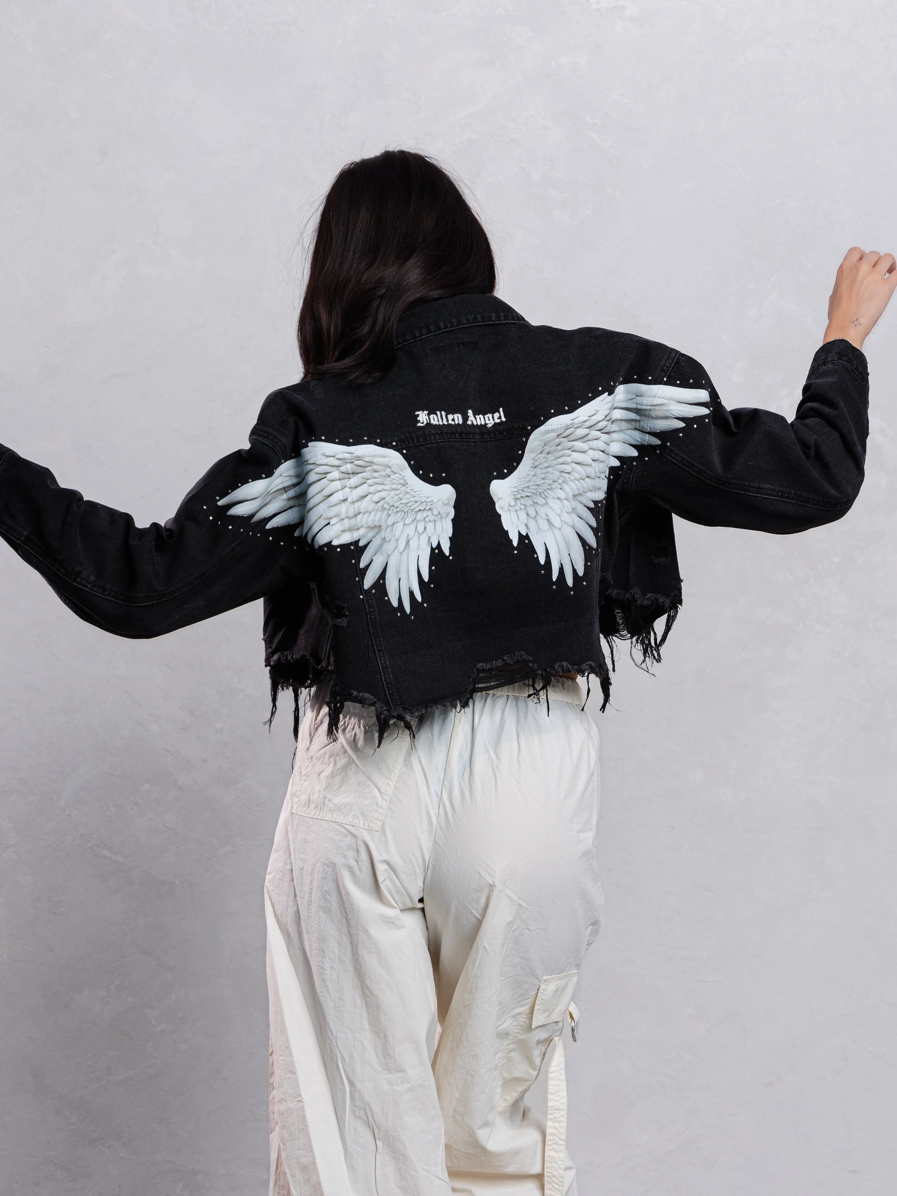 FALLEN ANGEL Crop Denim Jacket