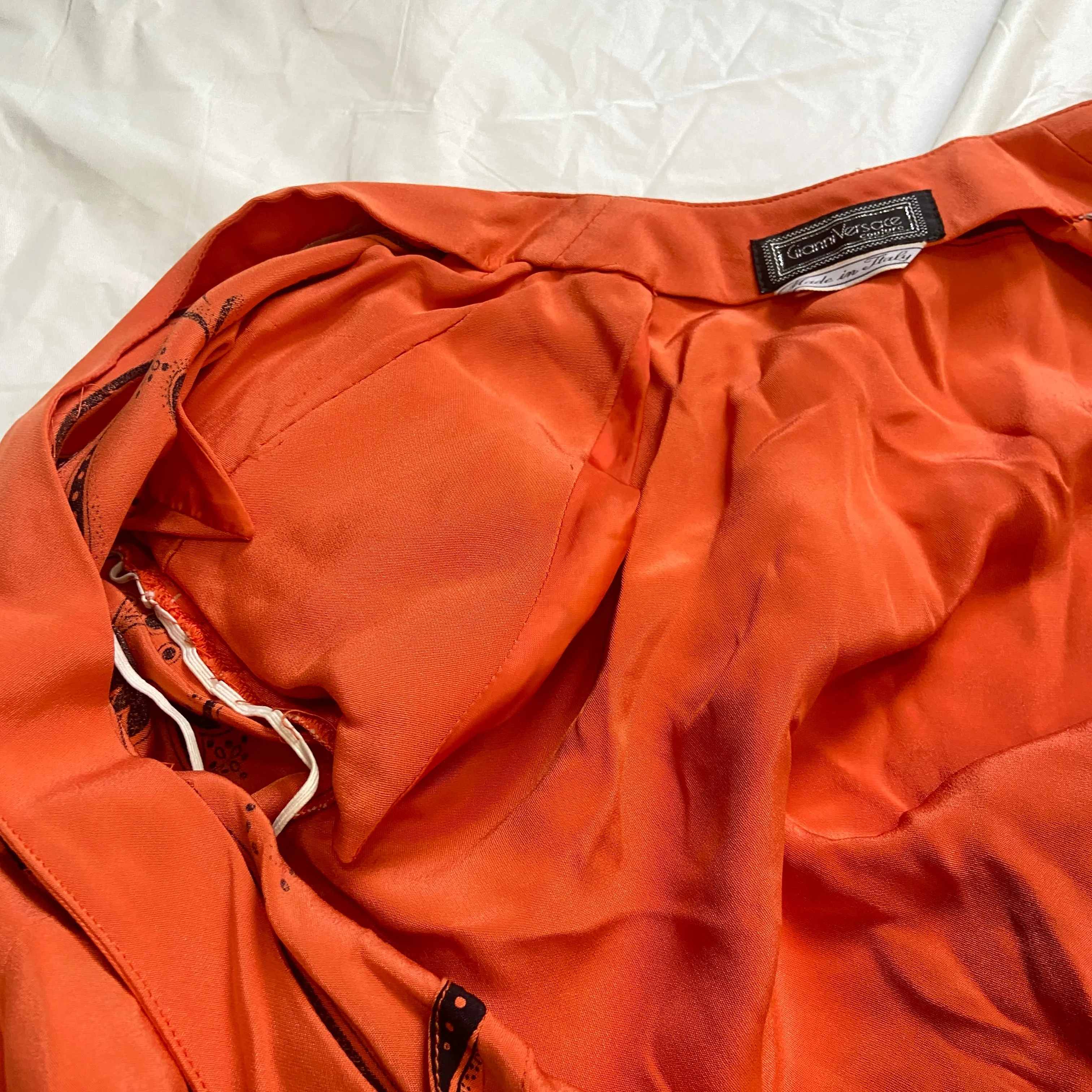 Gianni Versace 1989 orange cropped silk jacket 44