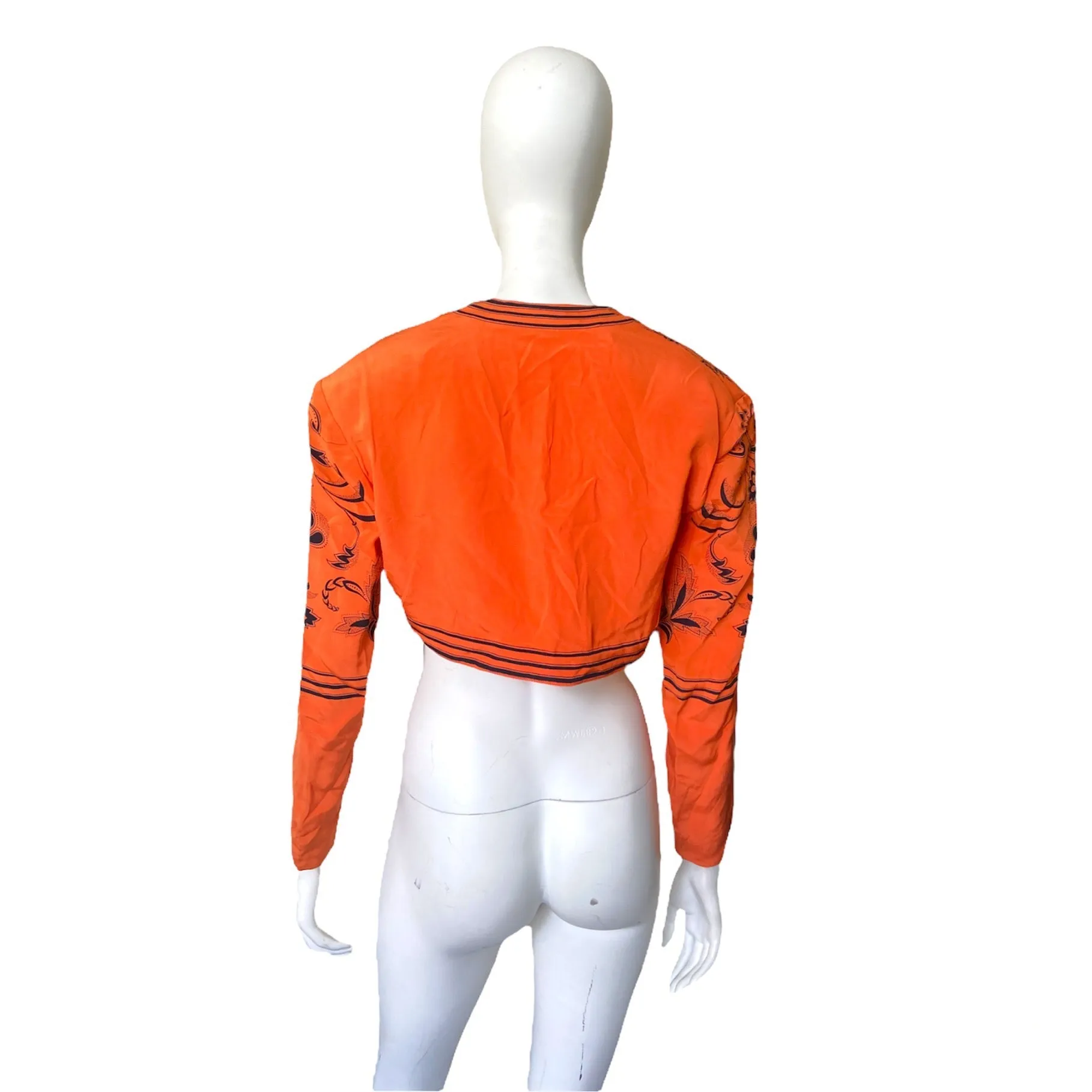 Gianni Versace 1989 orange cropped silk jacket 44