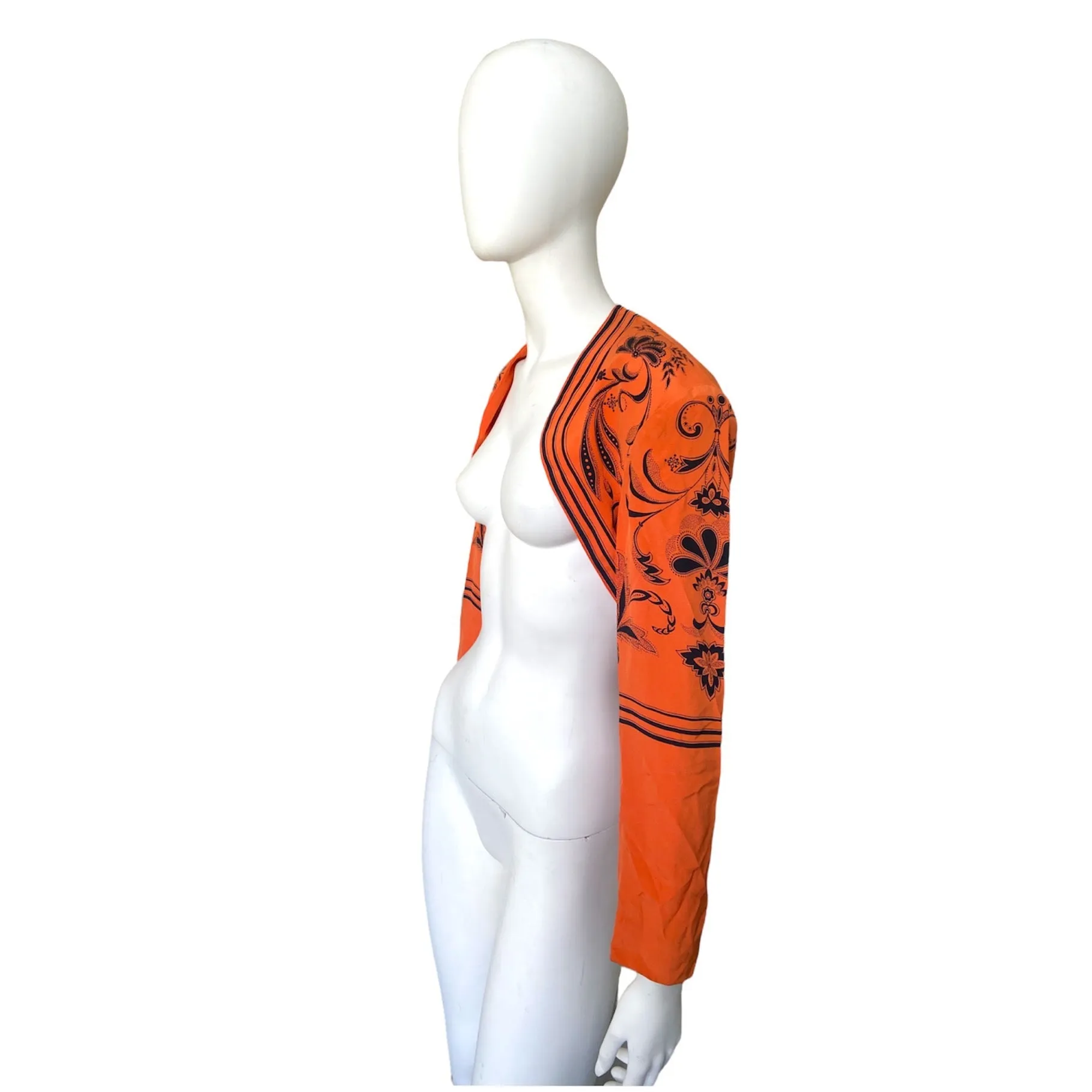 Gianni Versace 1989 orange cropped silk jacket 44