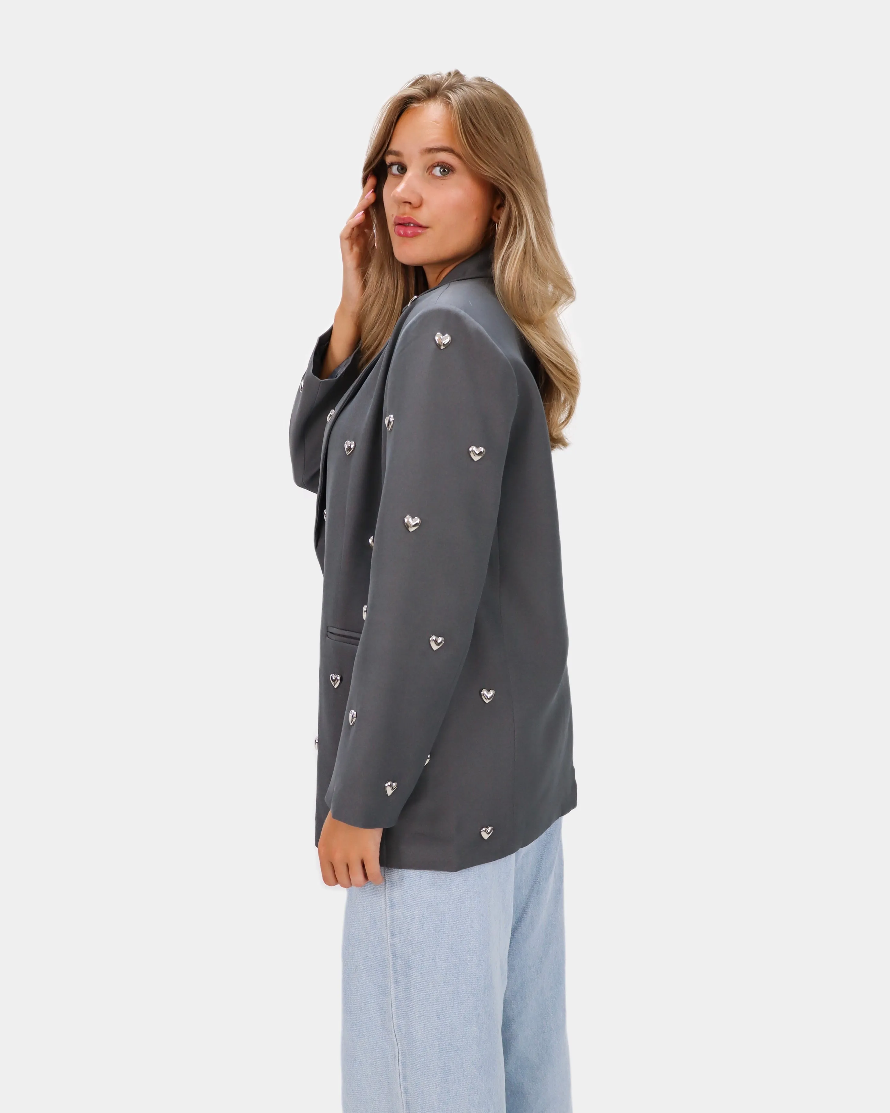 Hearts Blazer Grey