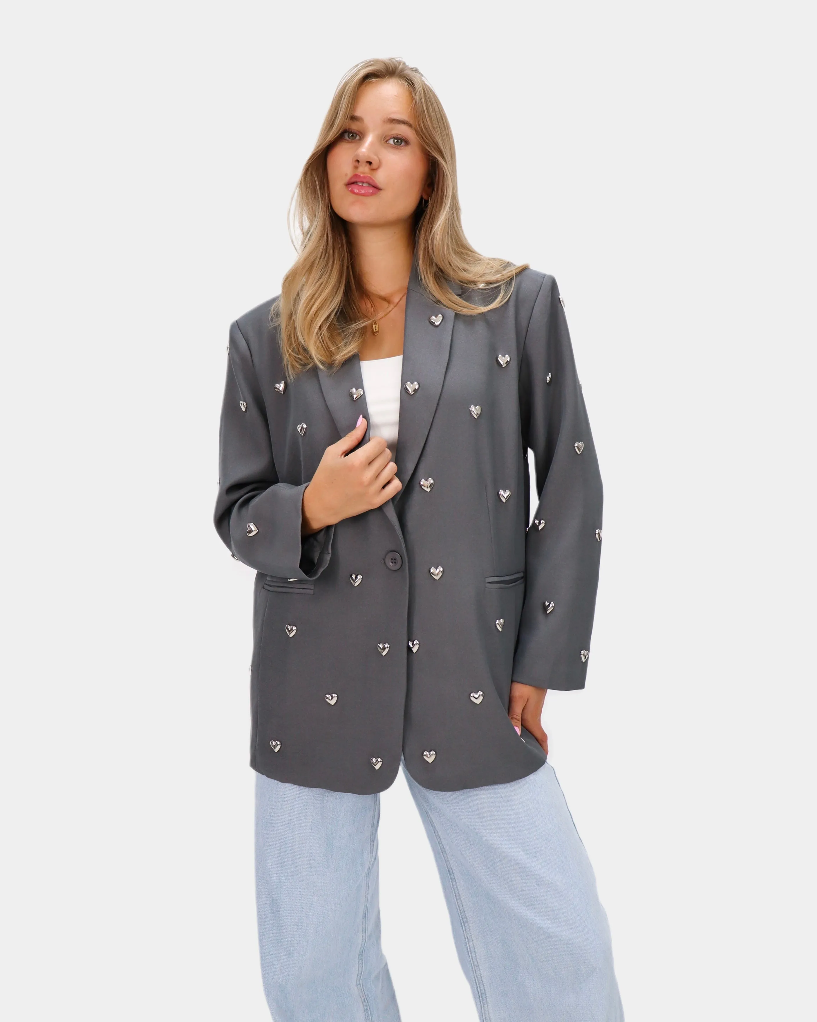 Hearts Blazer Grey