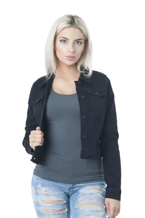 Hollywood Star Fashion Womens Basic Button Down Denim Jean Jacket