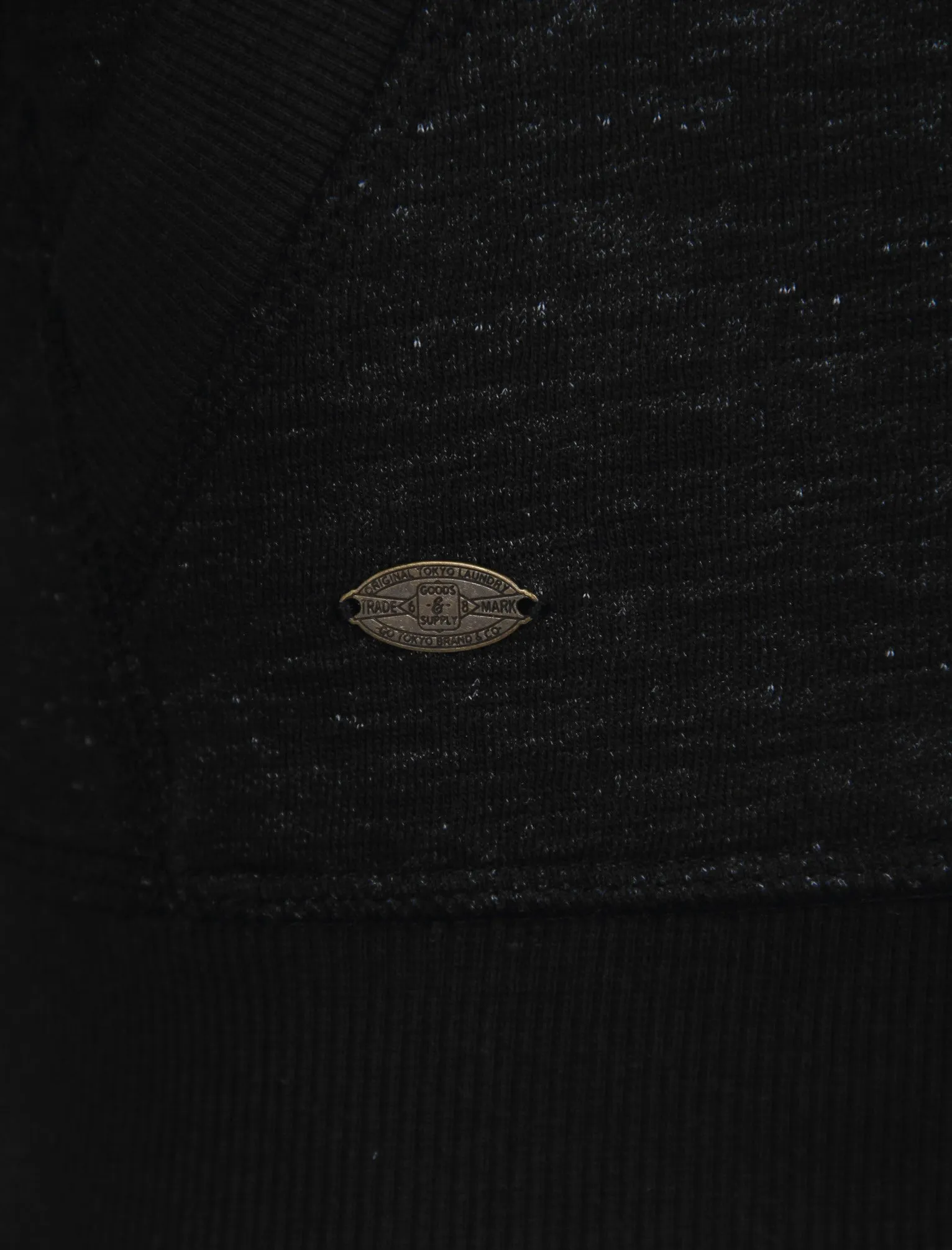 Hotchkiss Zip Through Slub Hoodie in Black Grindle - Tokyo Laundry