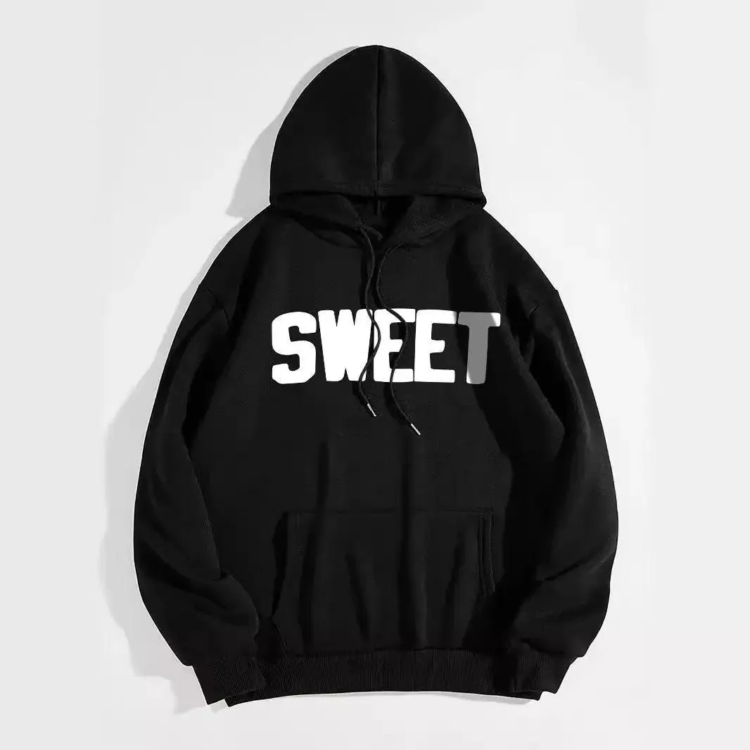 Letter Print Kangaroo Hoodie