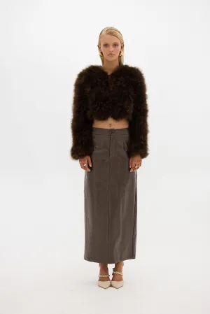 Manhattan Crop Jacket - Chocolate
