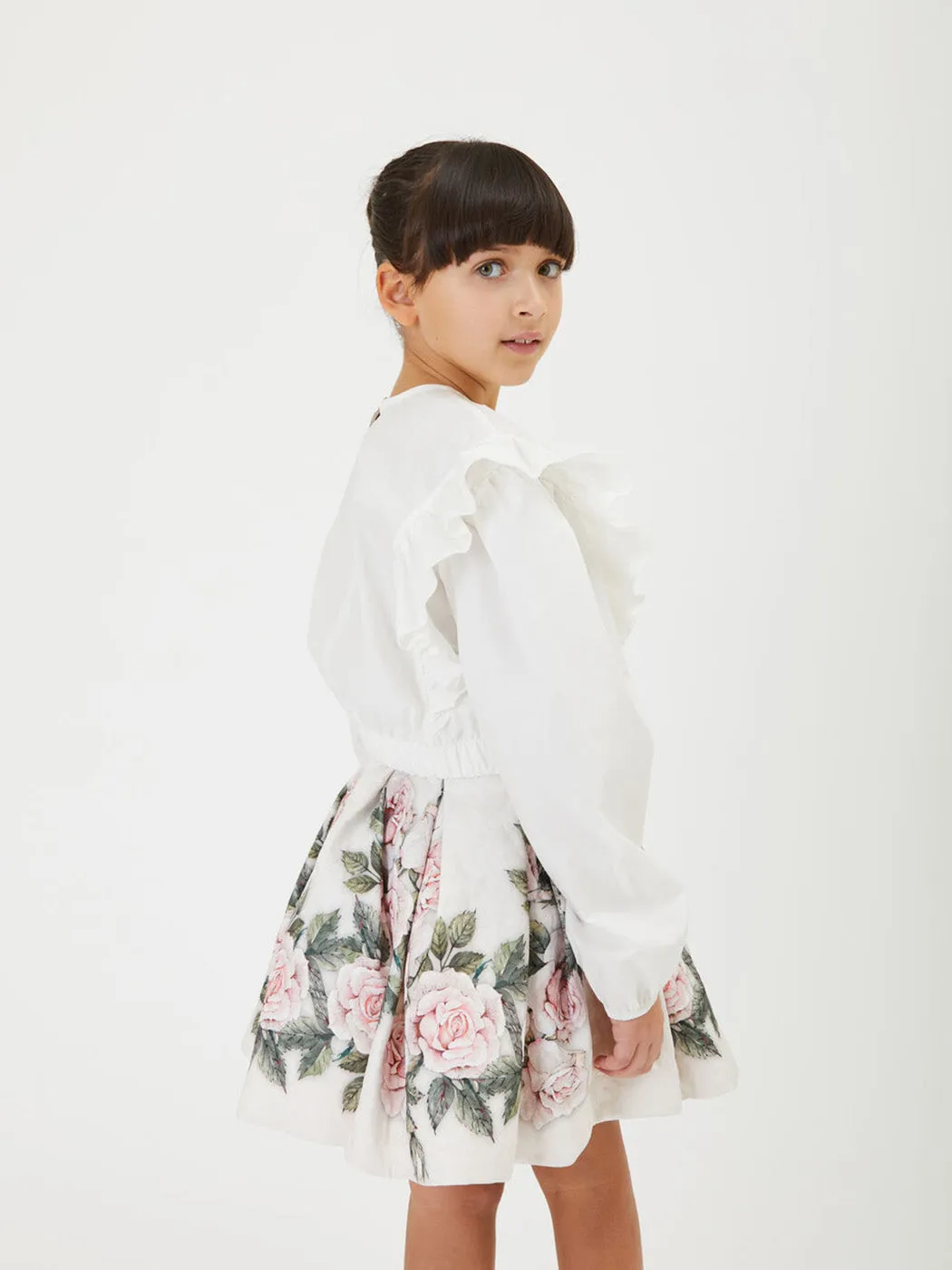 MONNALISA Rose poplin top