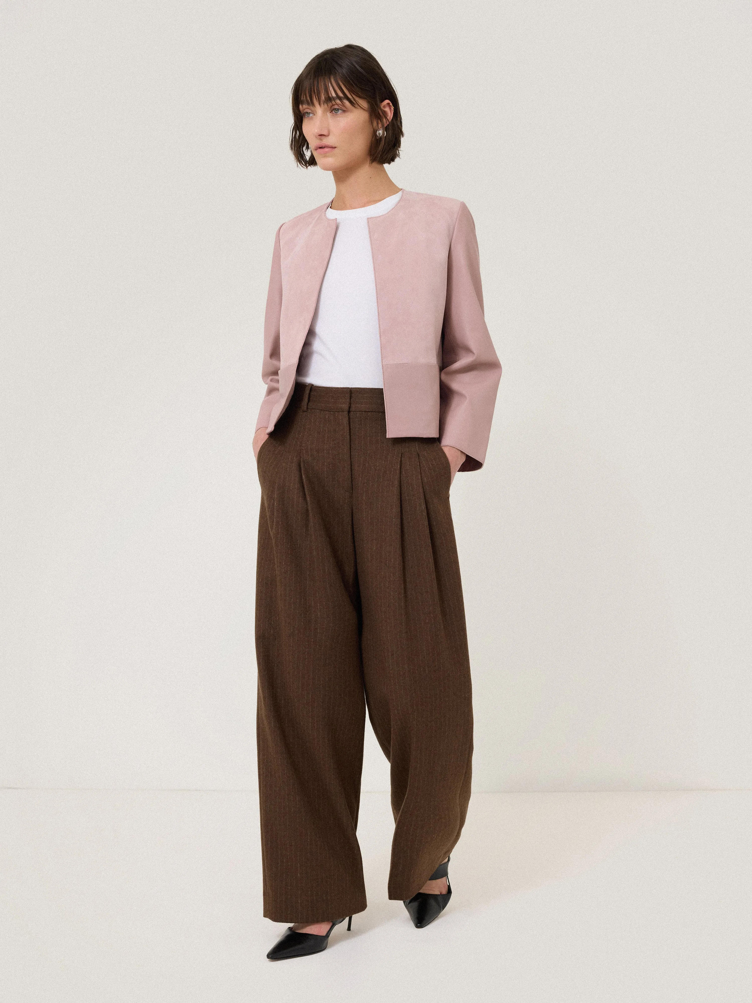 Nakoa Leather Mix Jacket | Pink